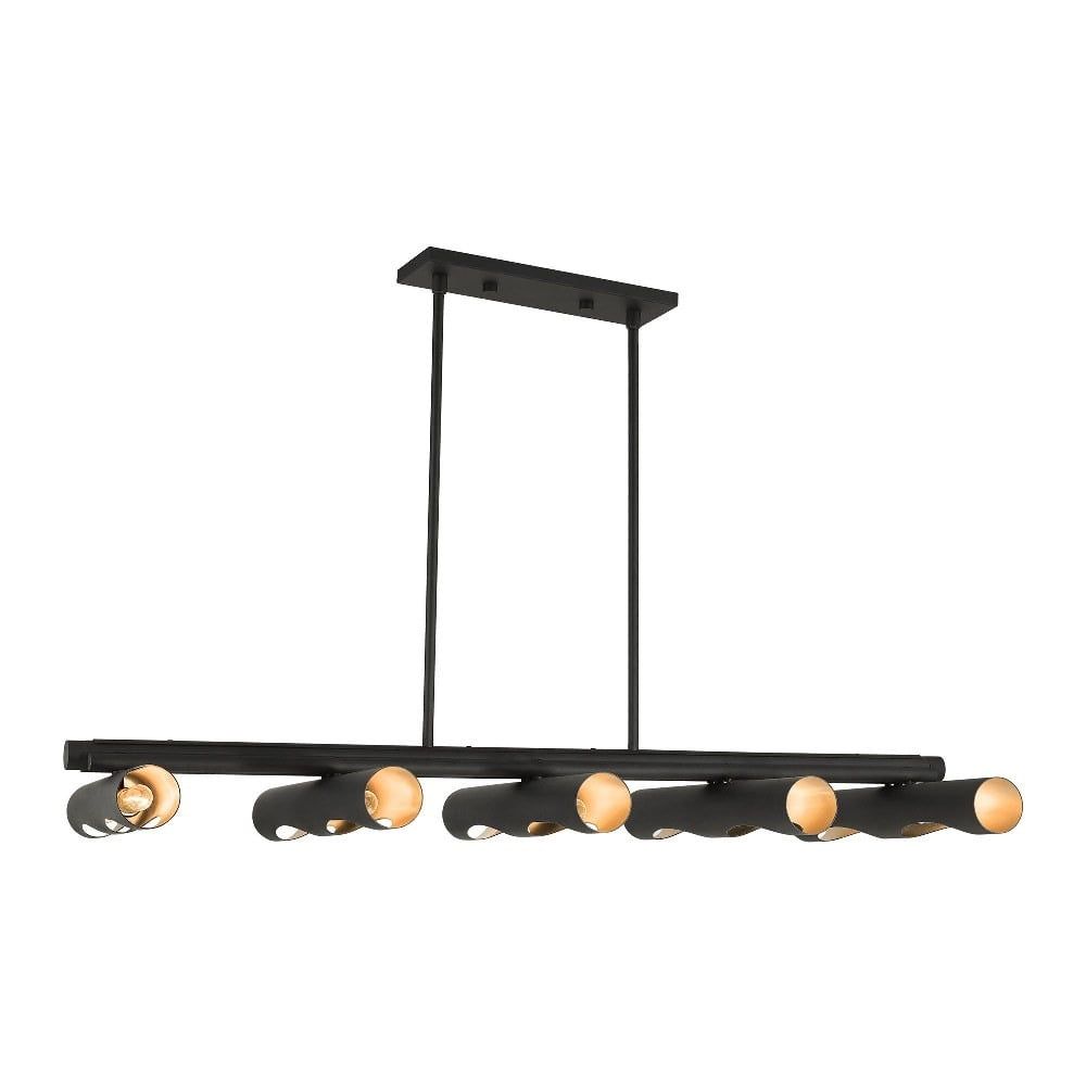 Novato Black and Gold 10-Light Linear Chandelier