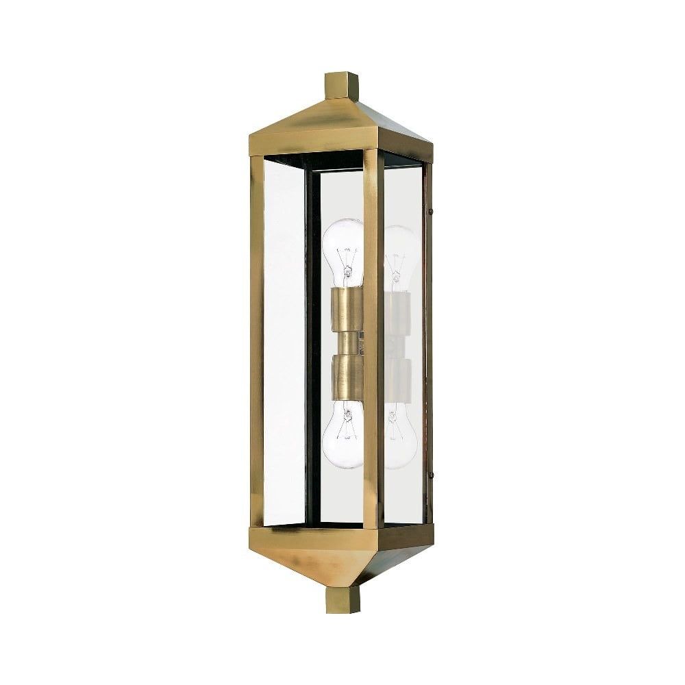 Nyack Antique Brass Dual-Light Outdoor Wall Lantern