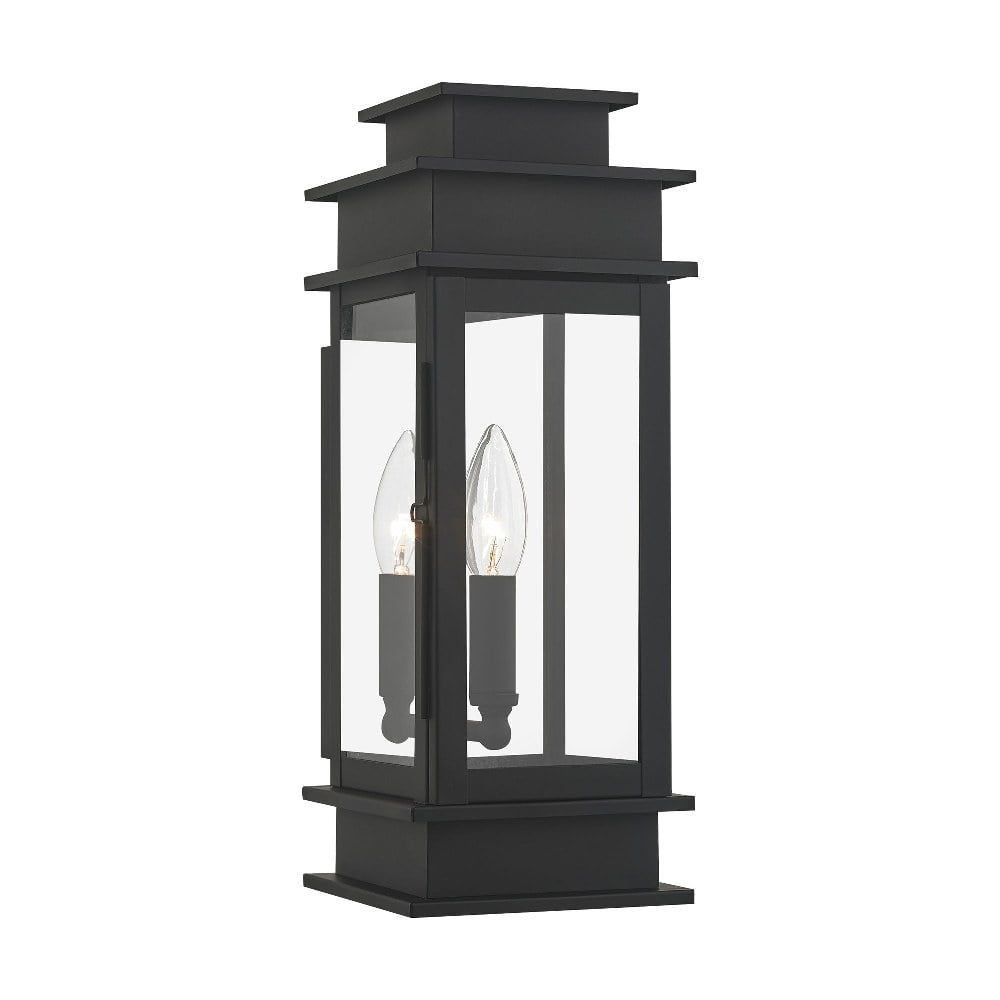 Princeton Black Clear Glass Traditional Outdoor Wall Sconce