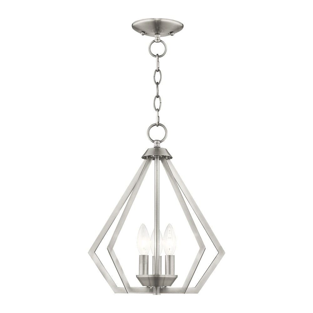 Brushed Nickel 3-Light Mini Crystal Chandelier