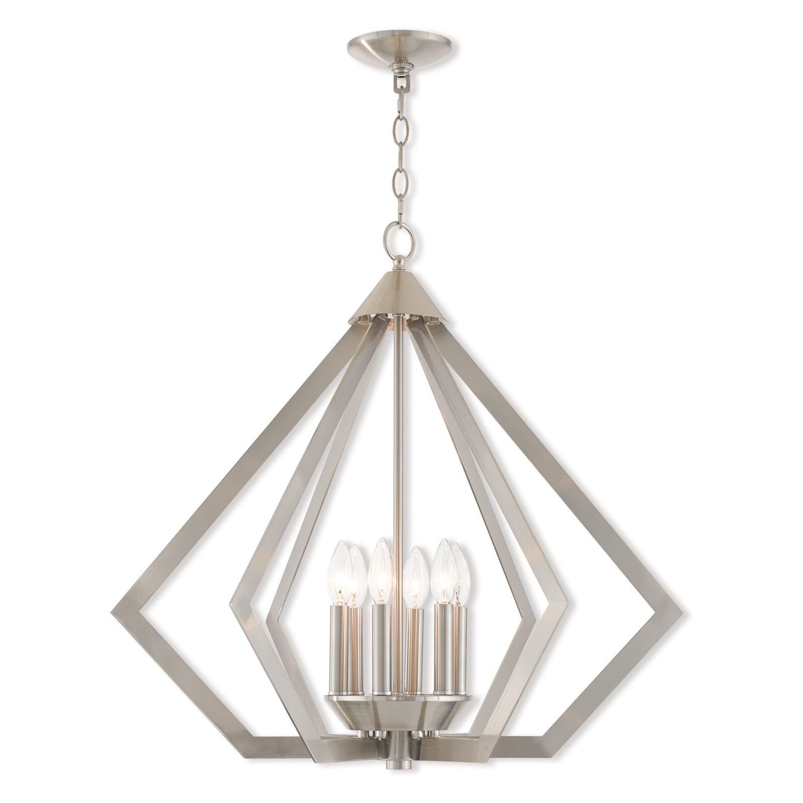 Prism 26" Brushed Nickel 6-Light Steel Chandelier