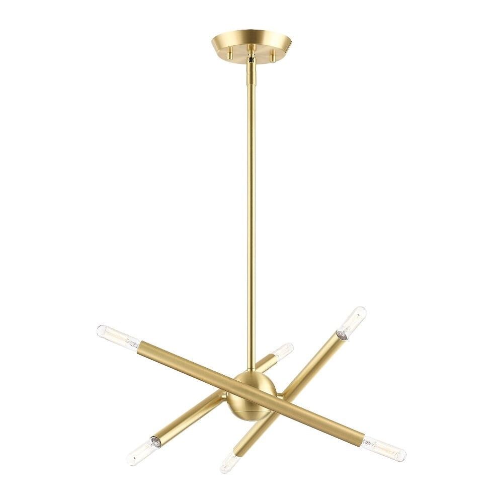 Soho Satin Brass Mini Sputnik 6-Light Chandelier