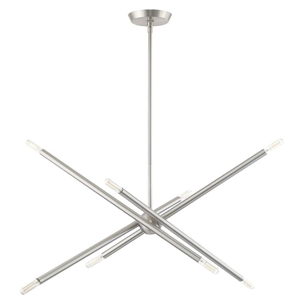 Soho Asymmetrical 8-Light Brushed Nickel Sputnik Chandelier