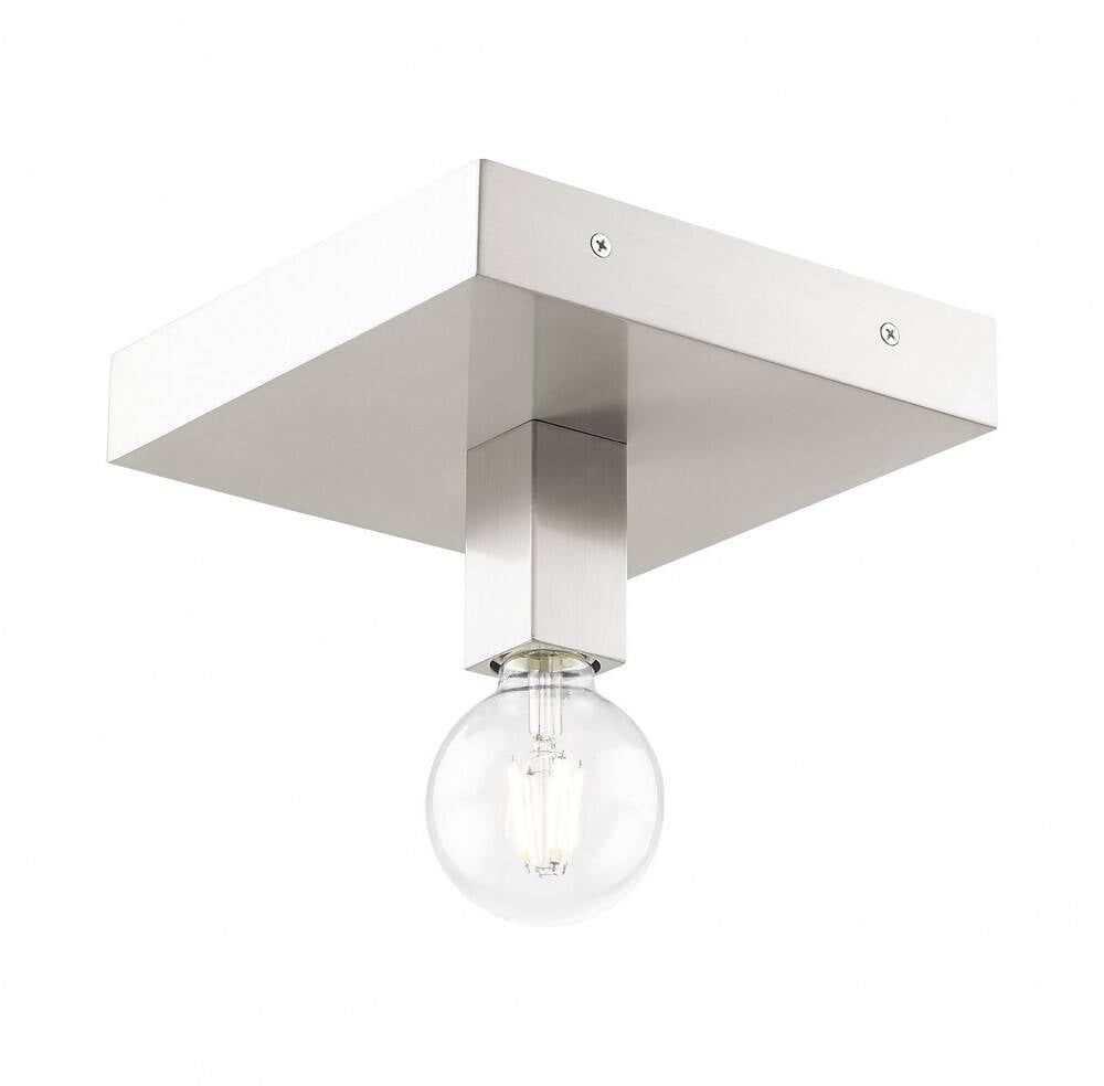 Solna Sleek Minimalist Brushed Nickel LED Flush Mount Light