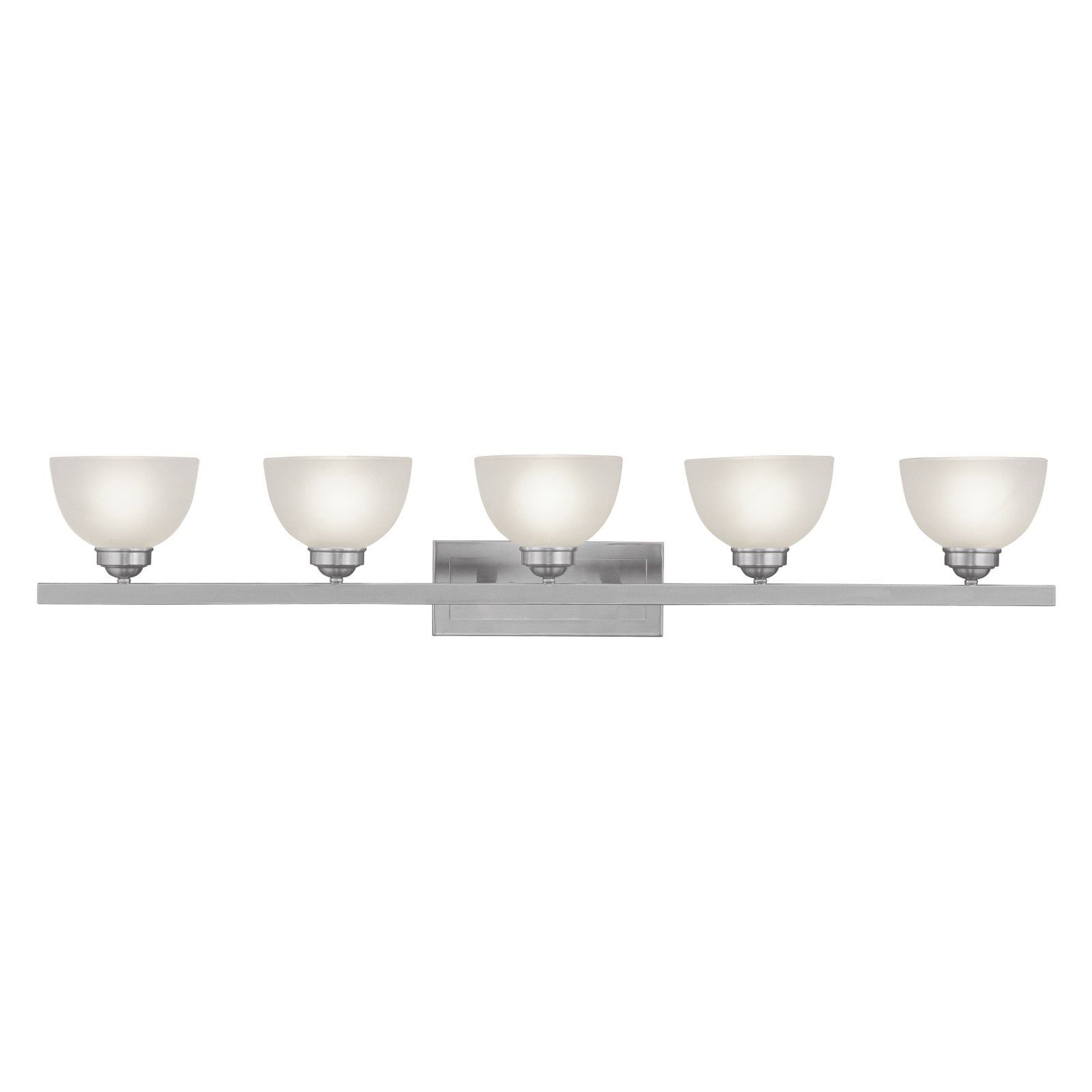 Somerset Brushed Nickel 5-Light Bath Vanity with Satin Glass