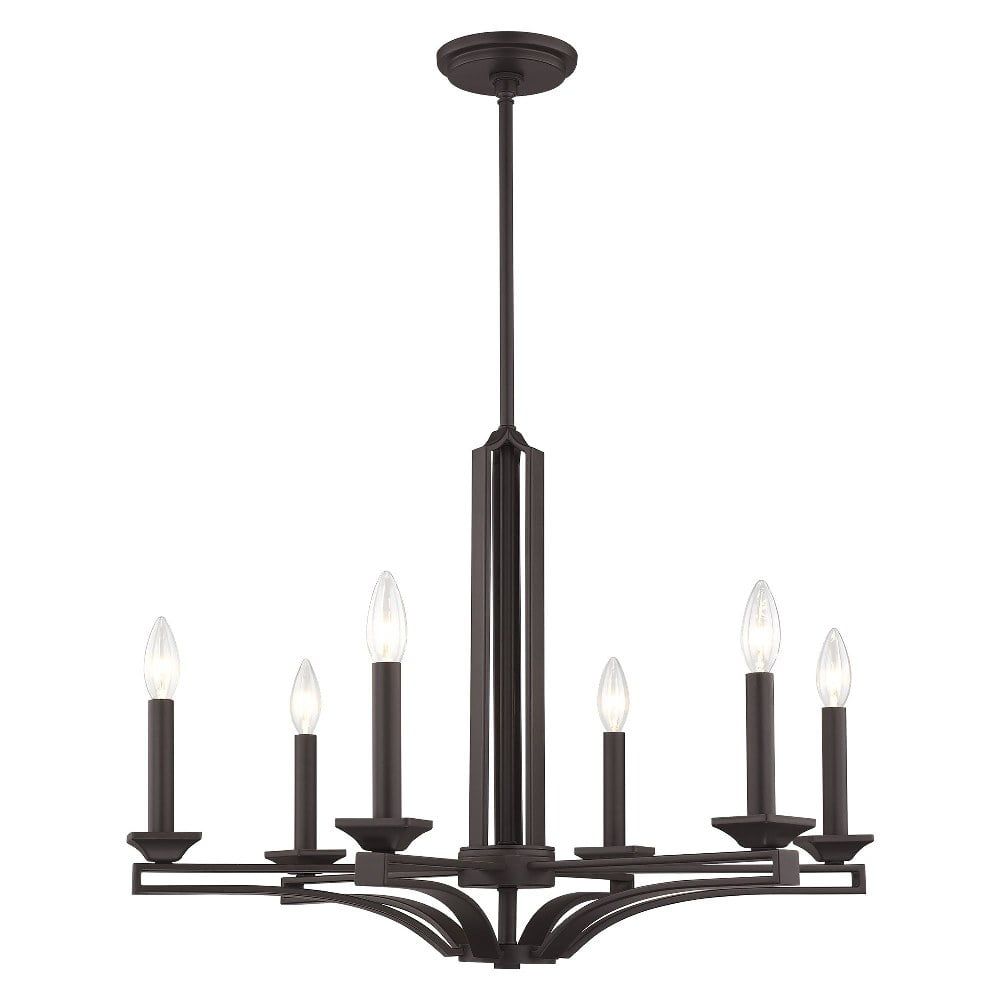 Elegant Trumbull Bronze 6-Light Chandelier with Antique Finish