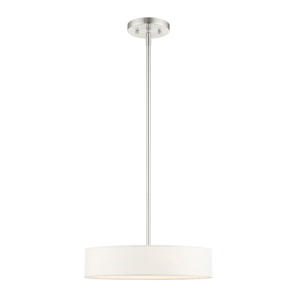 Venlo 14" Brushed Nickel Drum Pendant with LED Lights