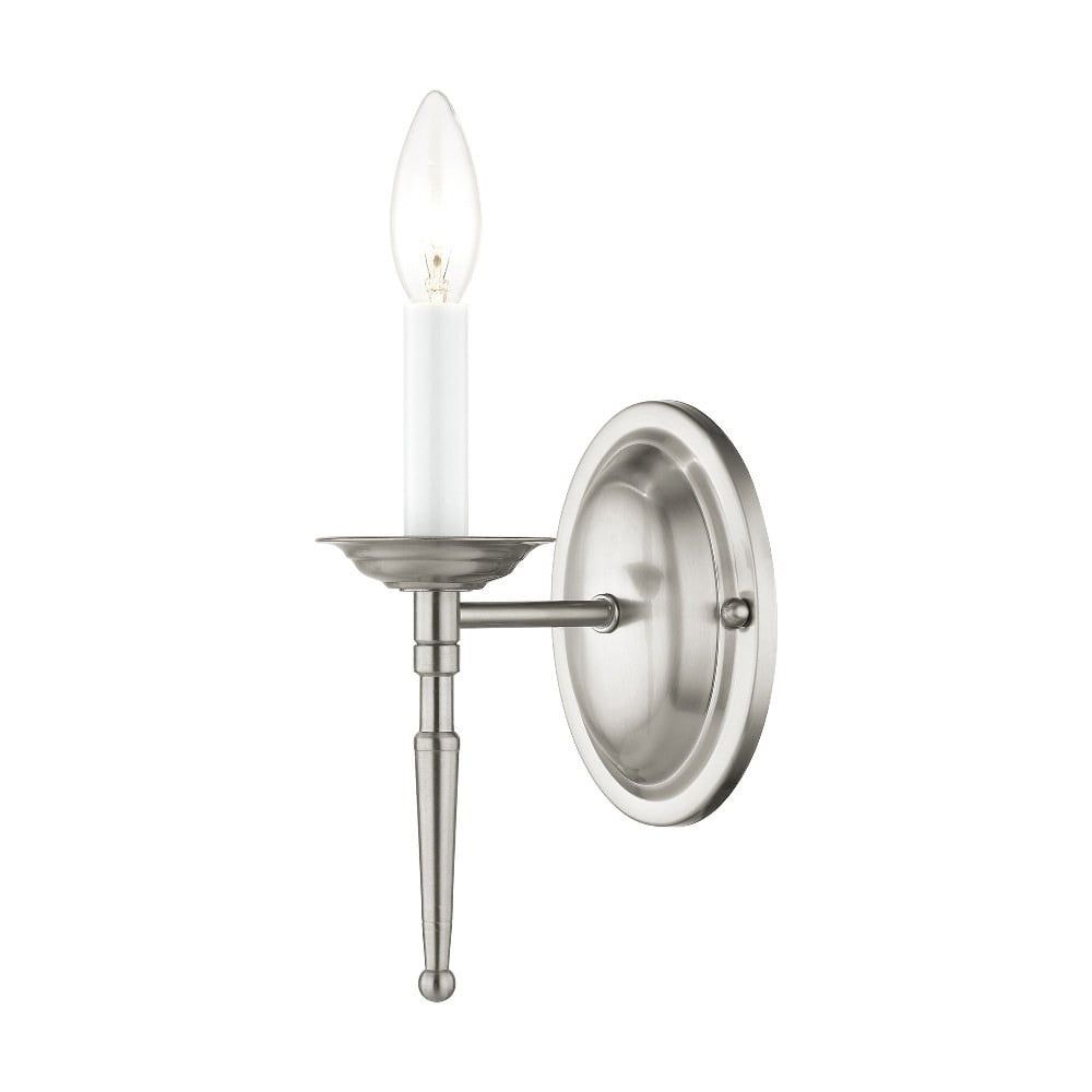 Williamsburgh Brushed Nickel 9.5" Traditional Wall Sconce