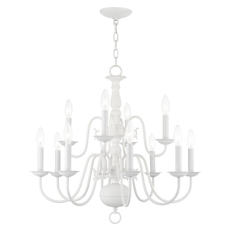 Elegant White Crystal 12-Light Traditional Chandelier