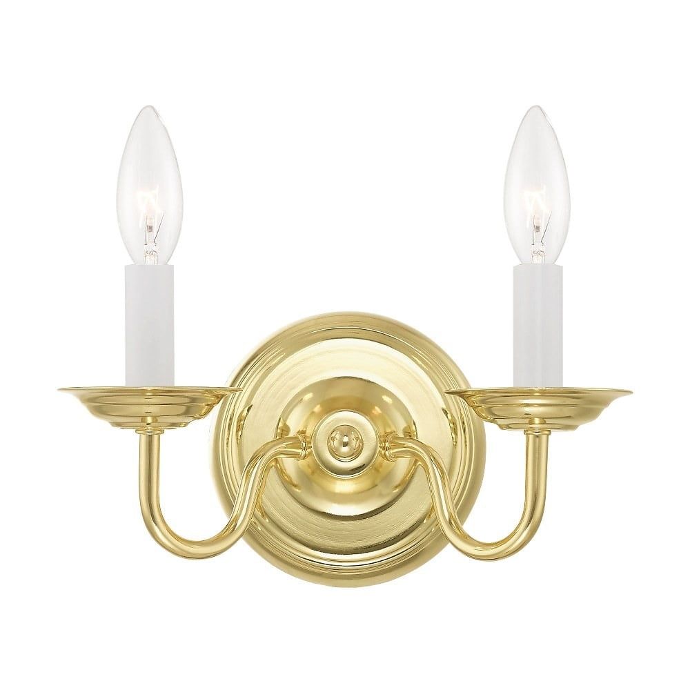 Colonial Elegance 2-Light Polished Brass Direct Wired Sconce