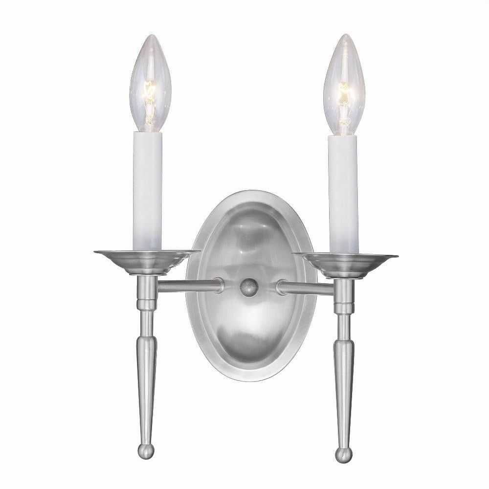 Williamsburgh Brushed Nickel 2-Light Traditional Wall Sconce