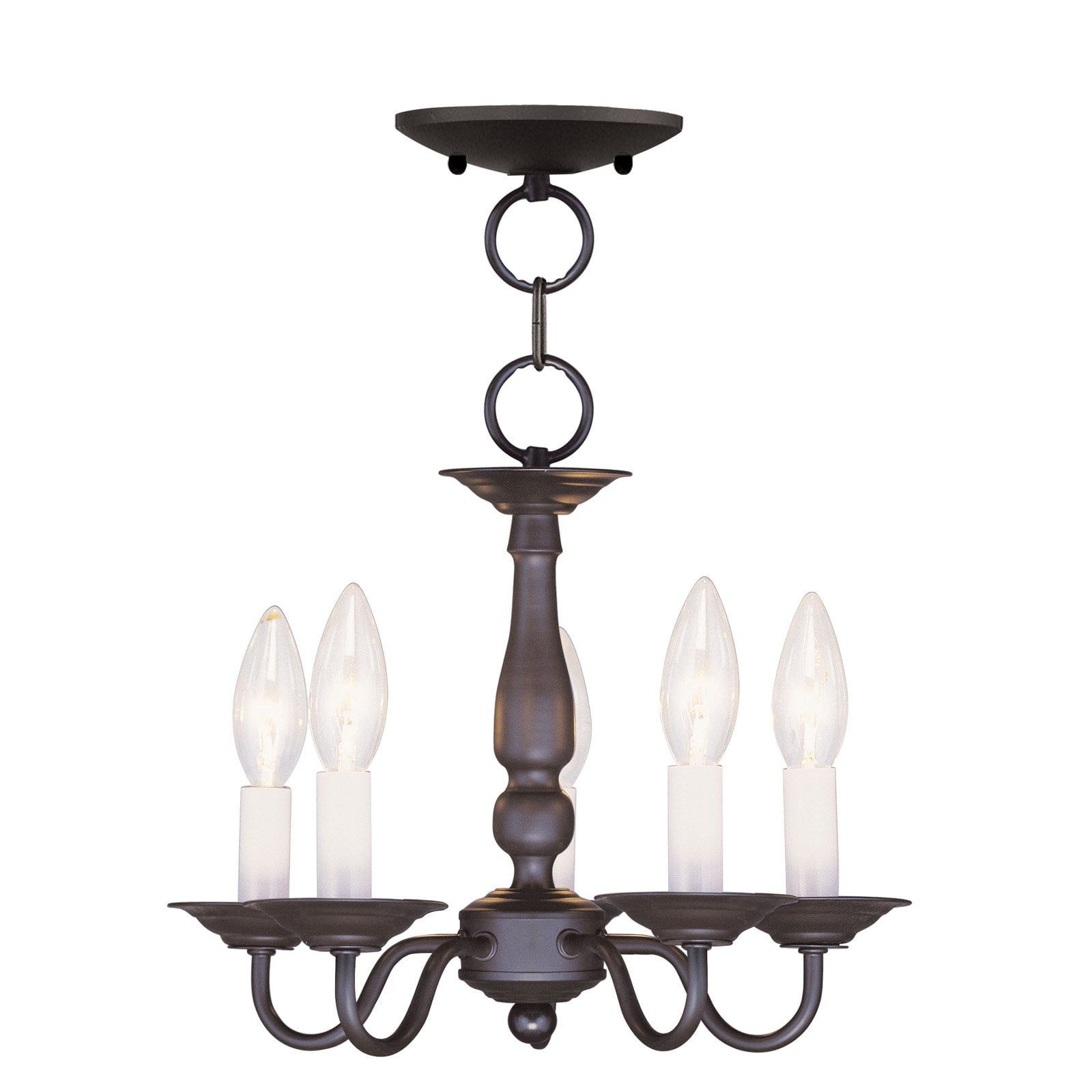 Williamsburgh Bronze 5-Light Convertible Mini Chandelier for Indoor/Outdoor