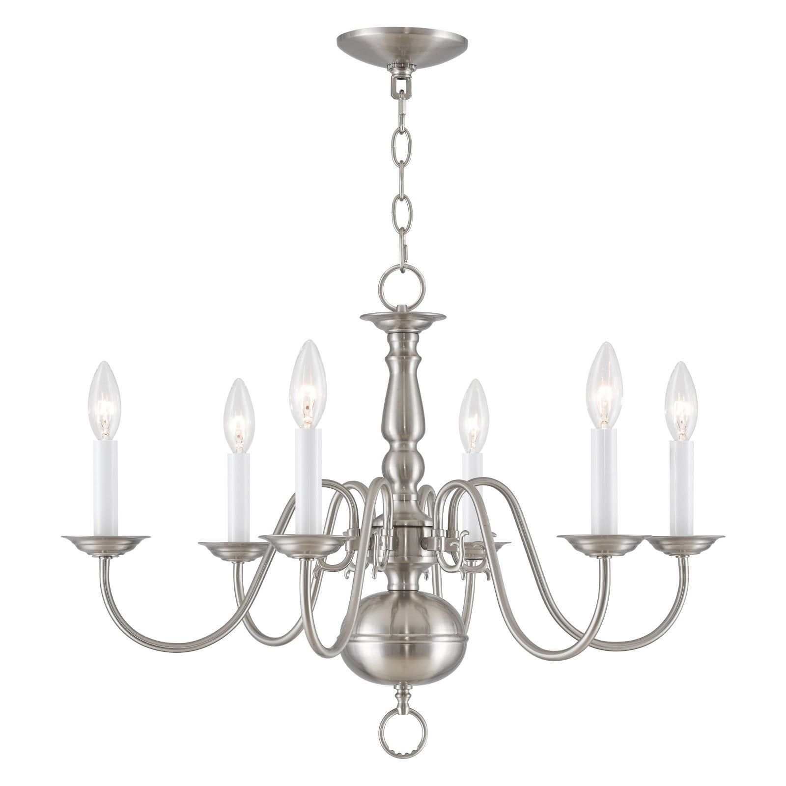 Williamsburgh 6-Light Brushed Nickel Traditional Chandelier