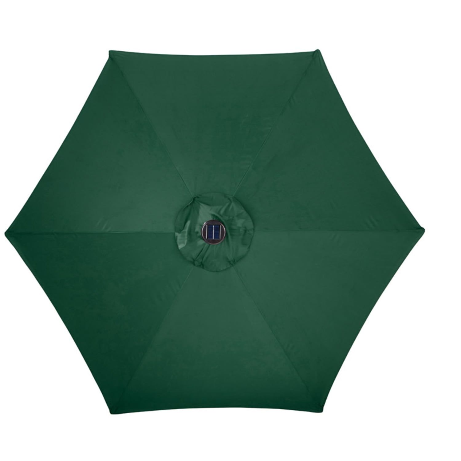 9 ft. Hunter Green Solar Market Umbrella with Steel Pole