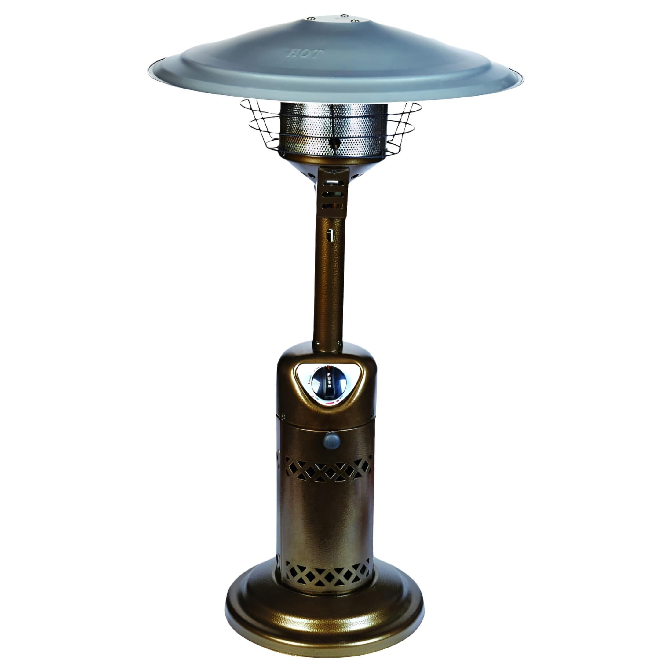 Bronze Steel Tabletop Propane Patio Heater with Emergency Shut Off