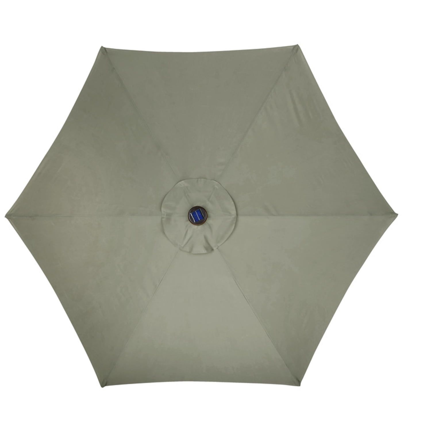 Taupe 9 ft. Solar LED Market Umbrella with Steel Frame