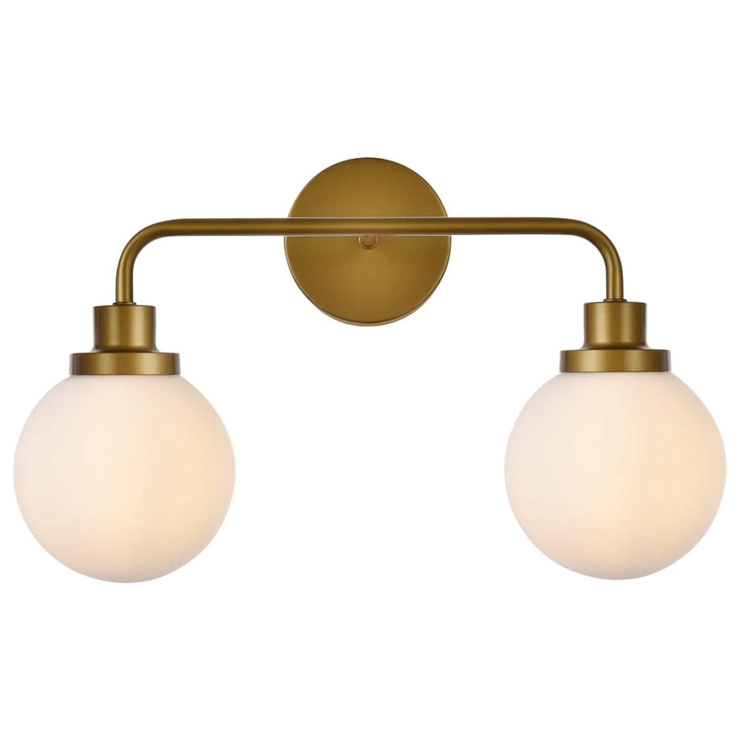 Hanson 2-Light Brass and Frosted Glass Wall Sconce