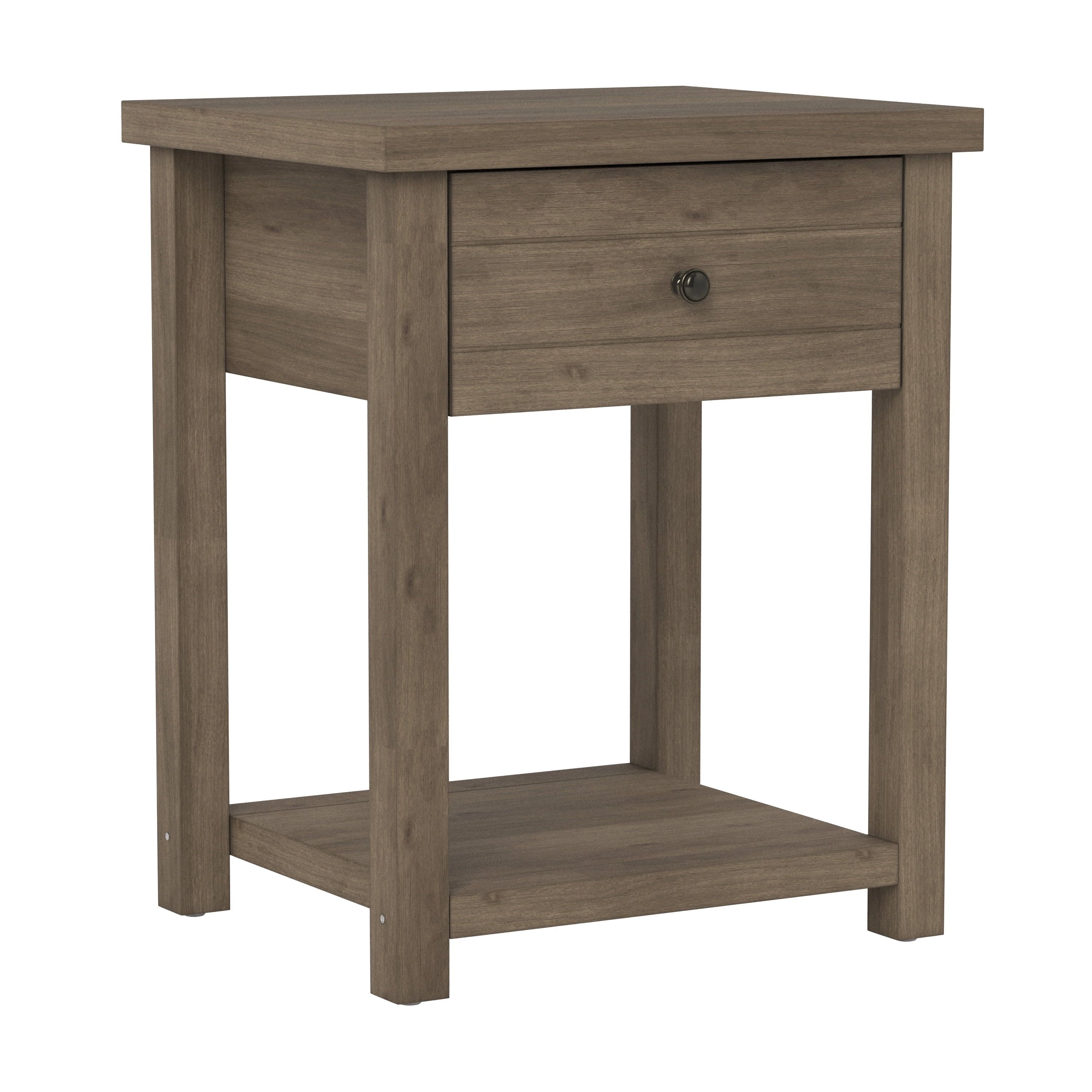 Knotty Gray Oak Rectangular Accent Table with Storage