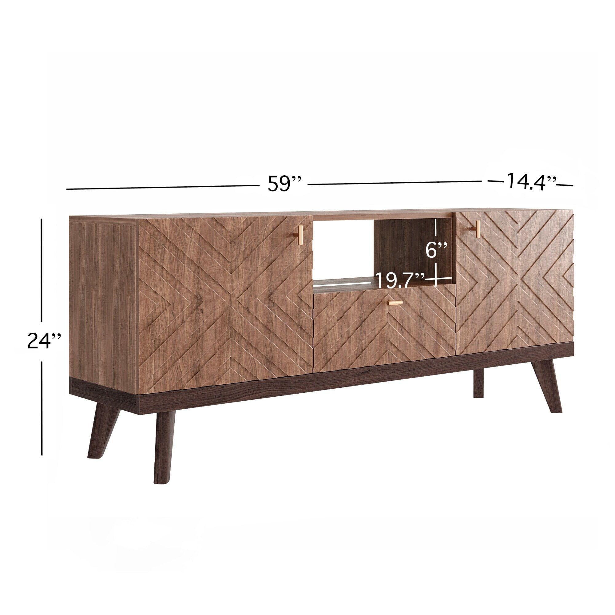 Alba 59'' Brown Laminate TV Stand with Cabinet