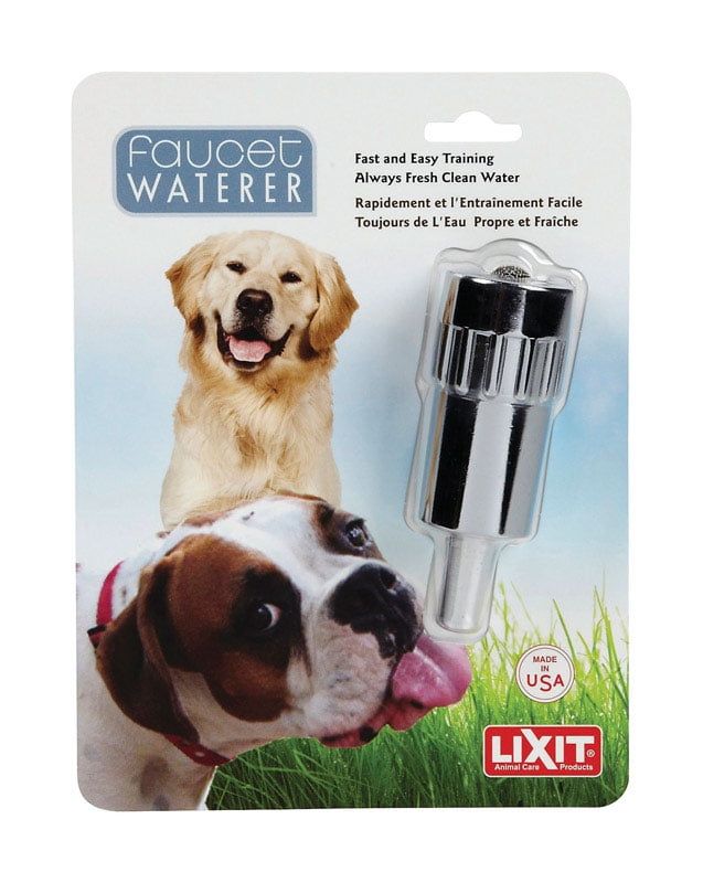 Lixit Chrome Dog Faucet Waterer with Steel Nozzle