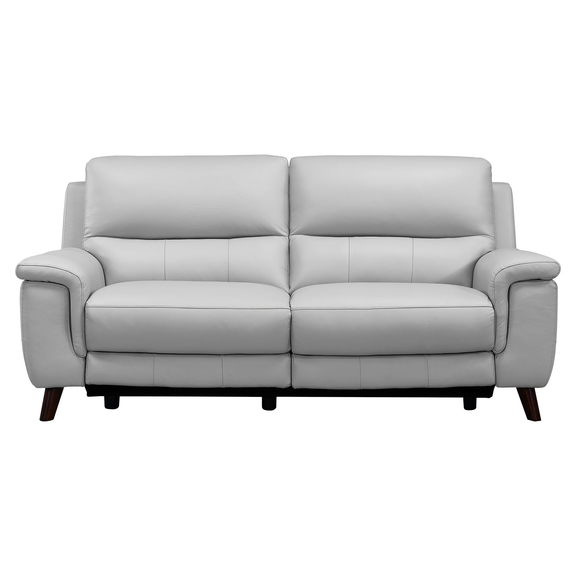 Contemporary Gray 78'' Leather Power Reclining Sofa with USB