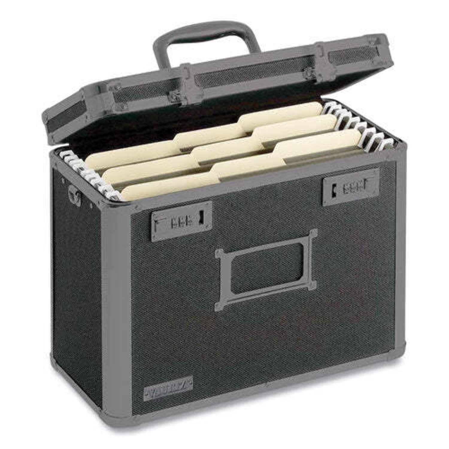 Vaultz Black Lockable Letter Size File Box with Dual Combination Locks