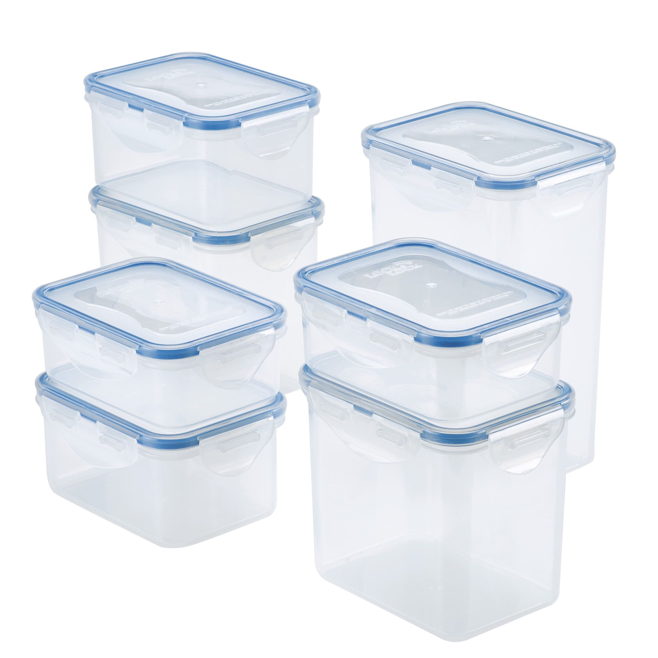 Clear BPA-Free Plastic Food Storage Container Set, 14-Piece