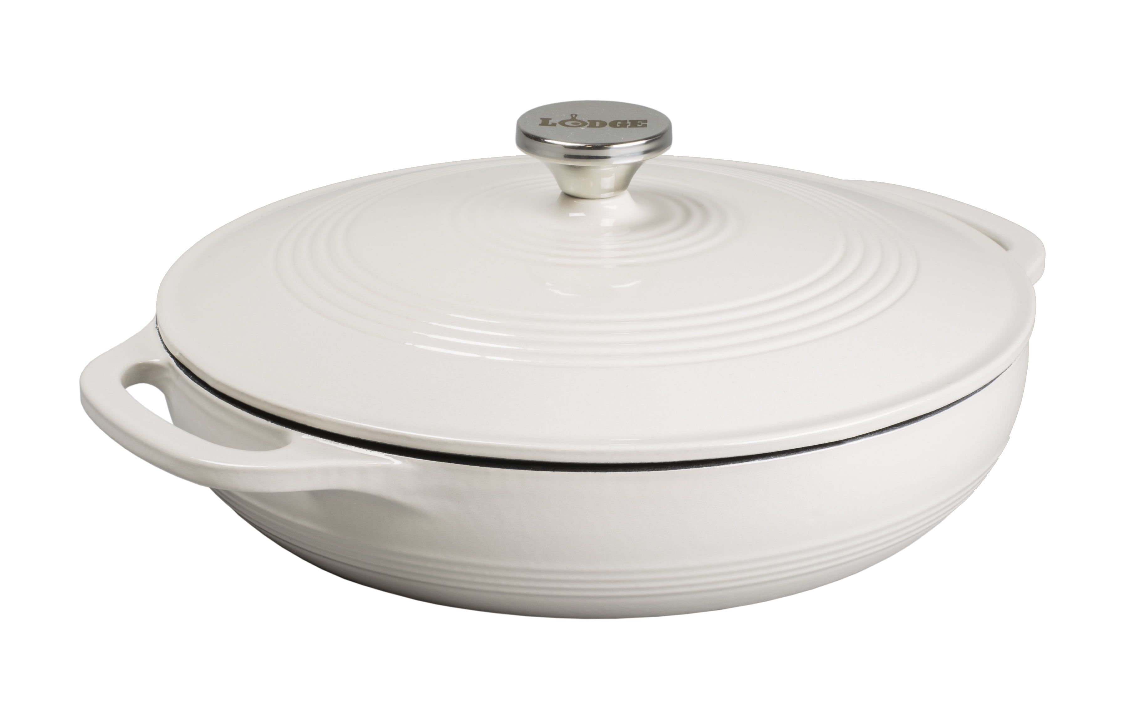 Oyster White 3.6 Quart Enameled Cast Iron Casserole with Lid