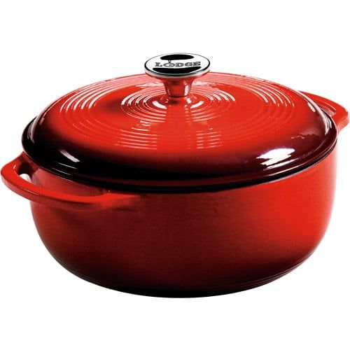 Red 4.5 Quart Enameled Cast Iron Dutch Oven