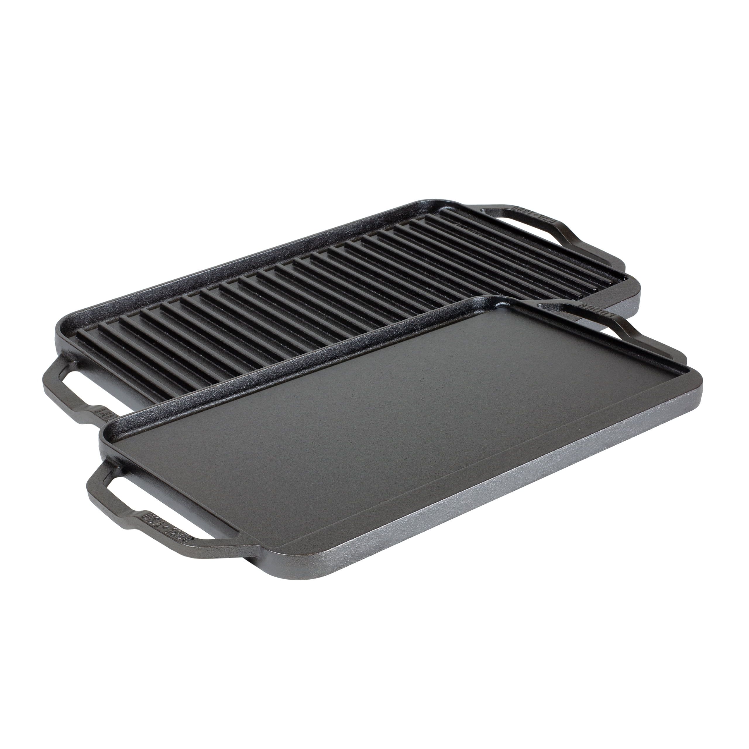 Lodge Black Cast Iron Reversible Double Burner Griddle