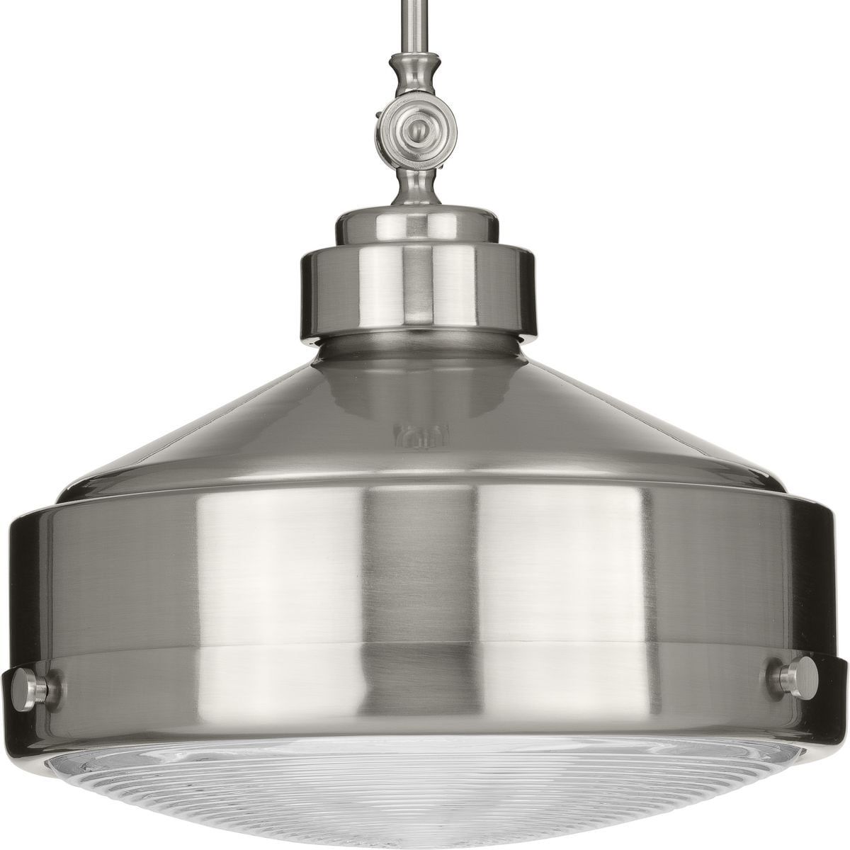 Farmhouse Brushed Nickel Clear Glass 14'' Pendant Light