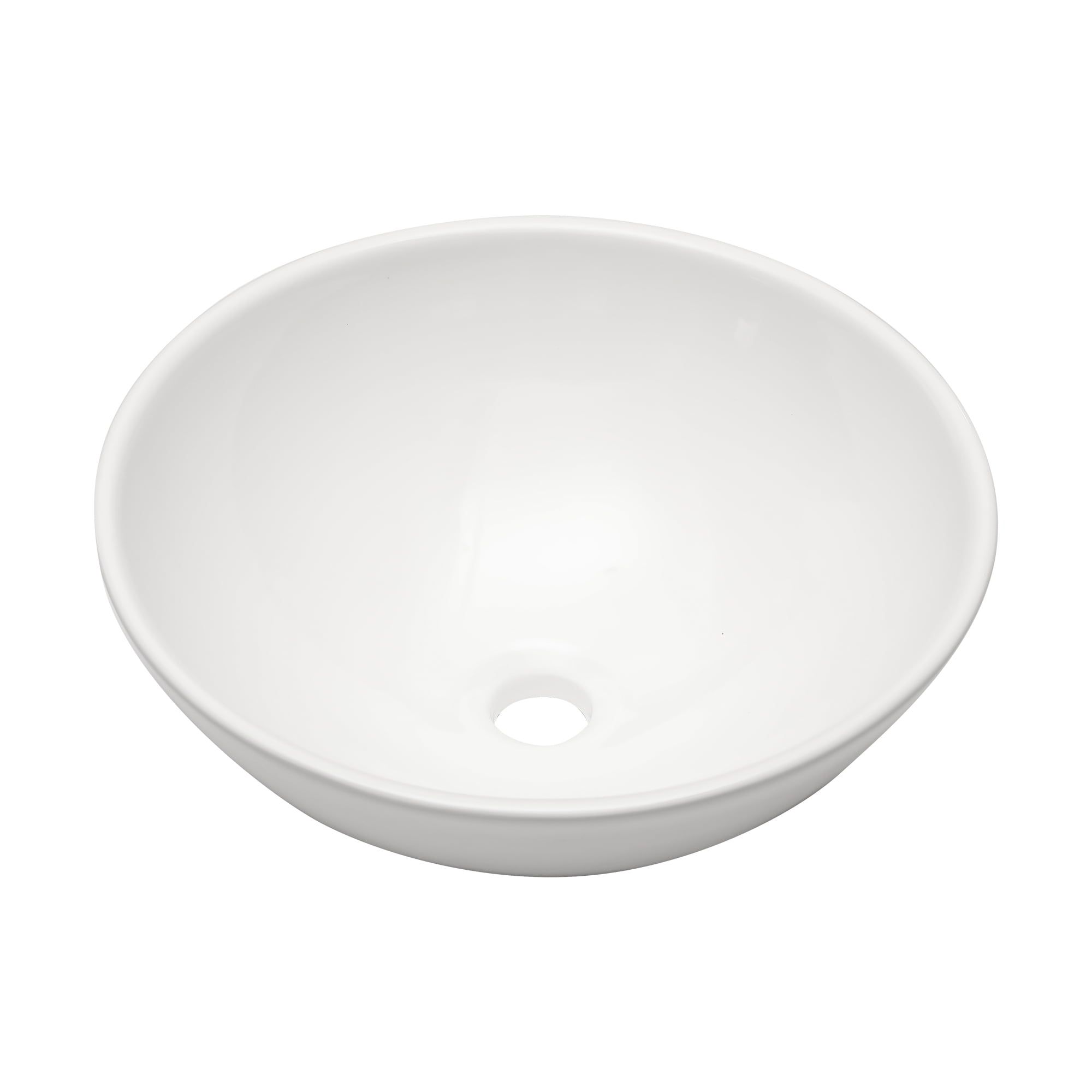 White 16" Round Ceramic Vessel Sink Basin