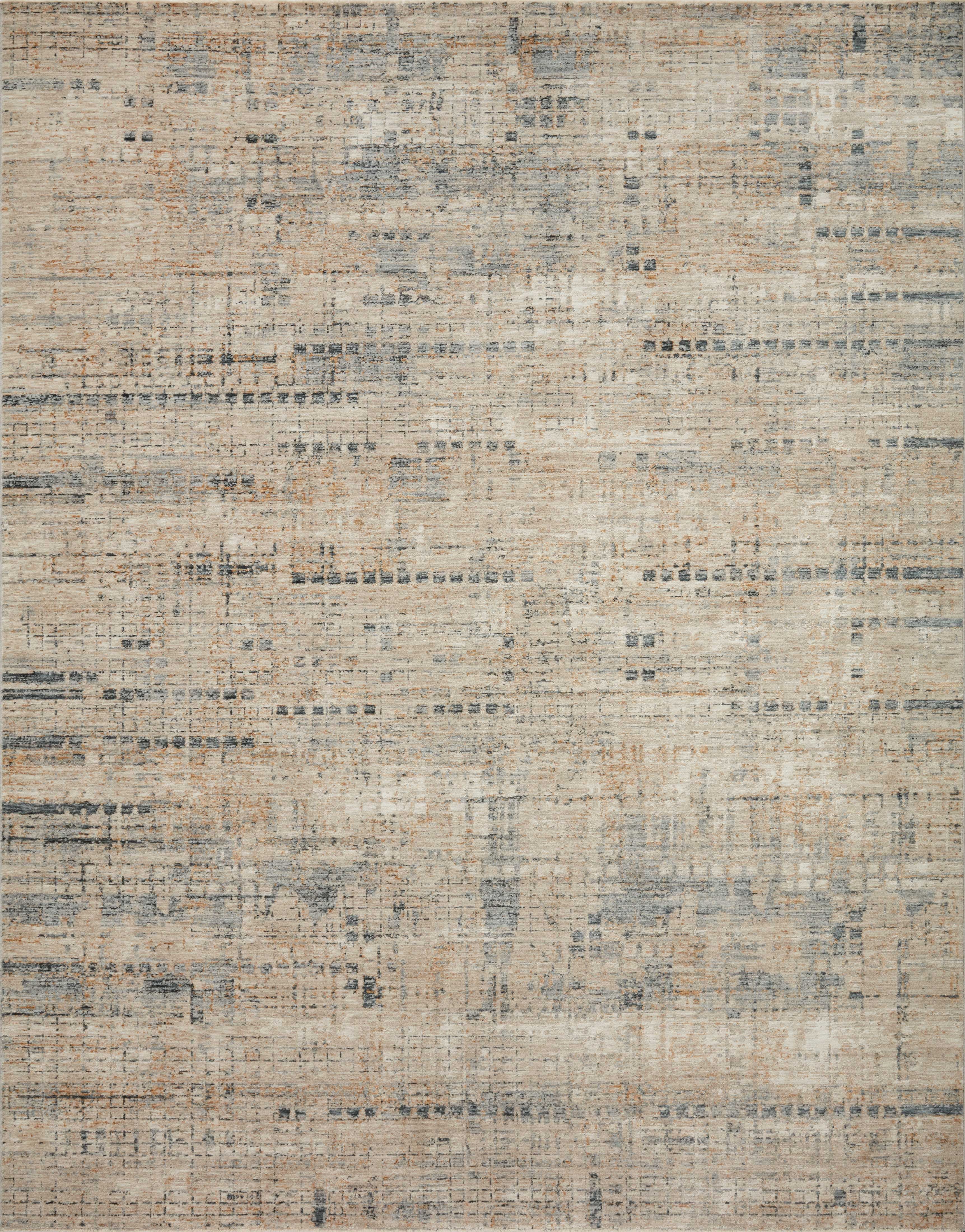 Gray Abstract Rectangular Synthetic 5' x 7' Rug