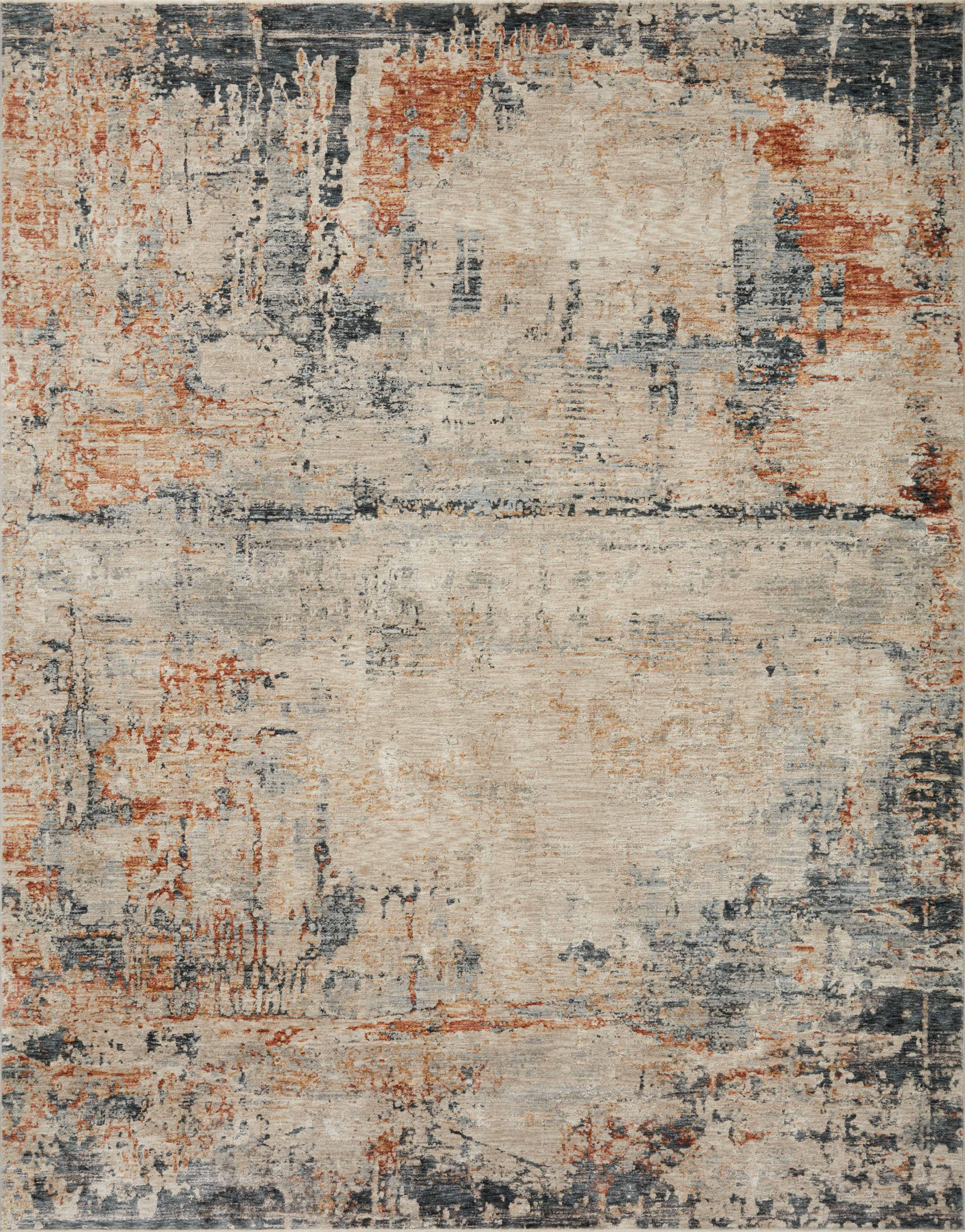 Axel Rectangular Gray and Multi Abstract Wool Rug