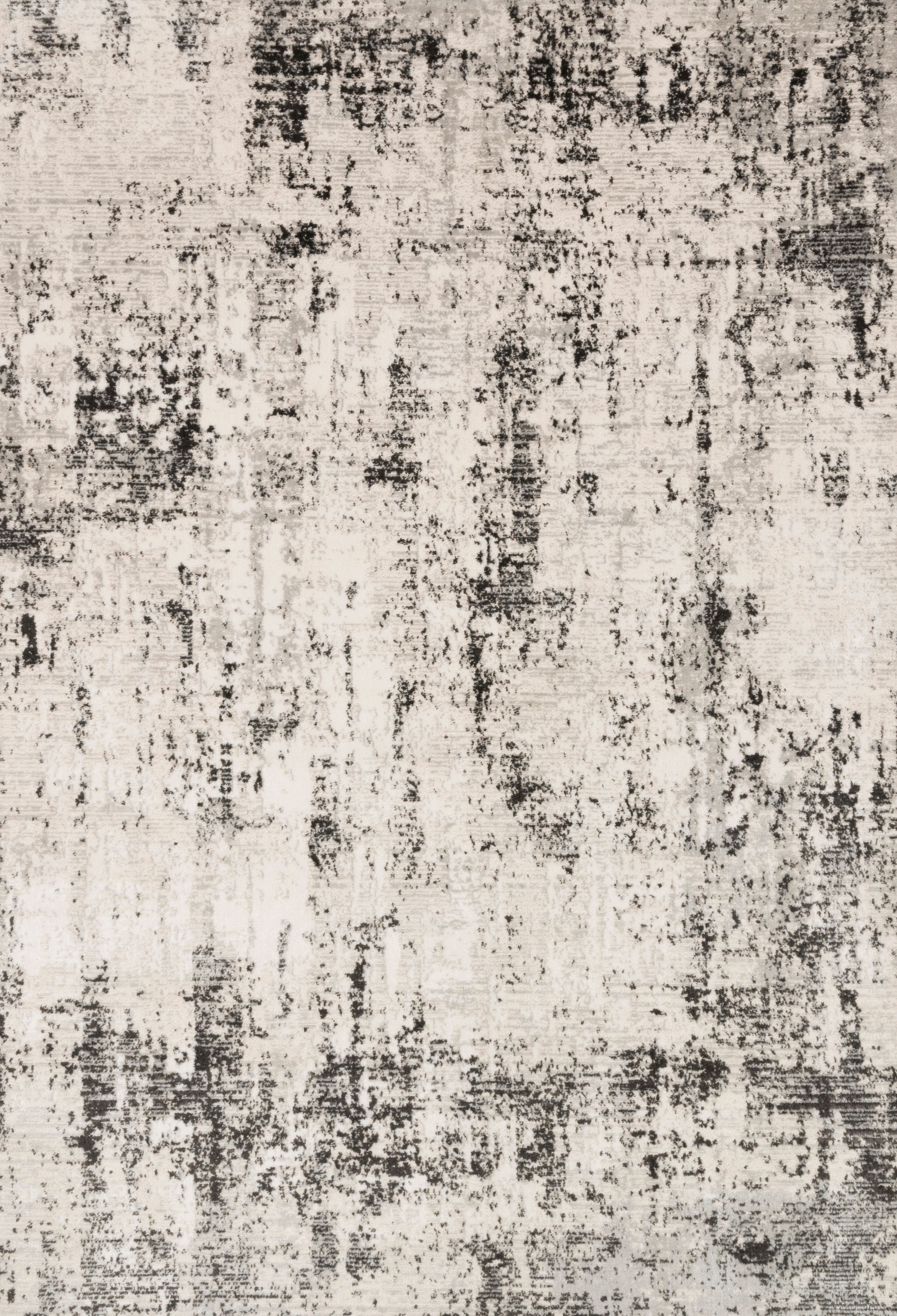 Elysian Gray Abstract 32"x90" Synthetic Area Rug