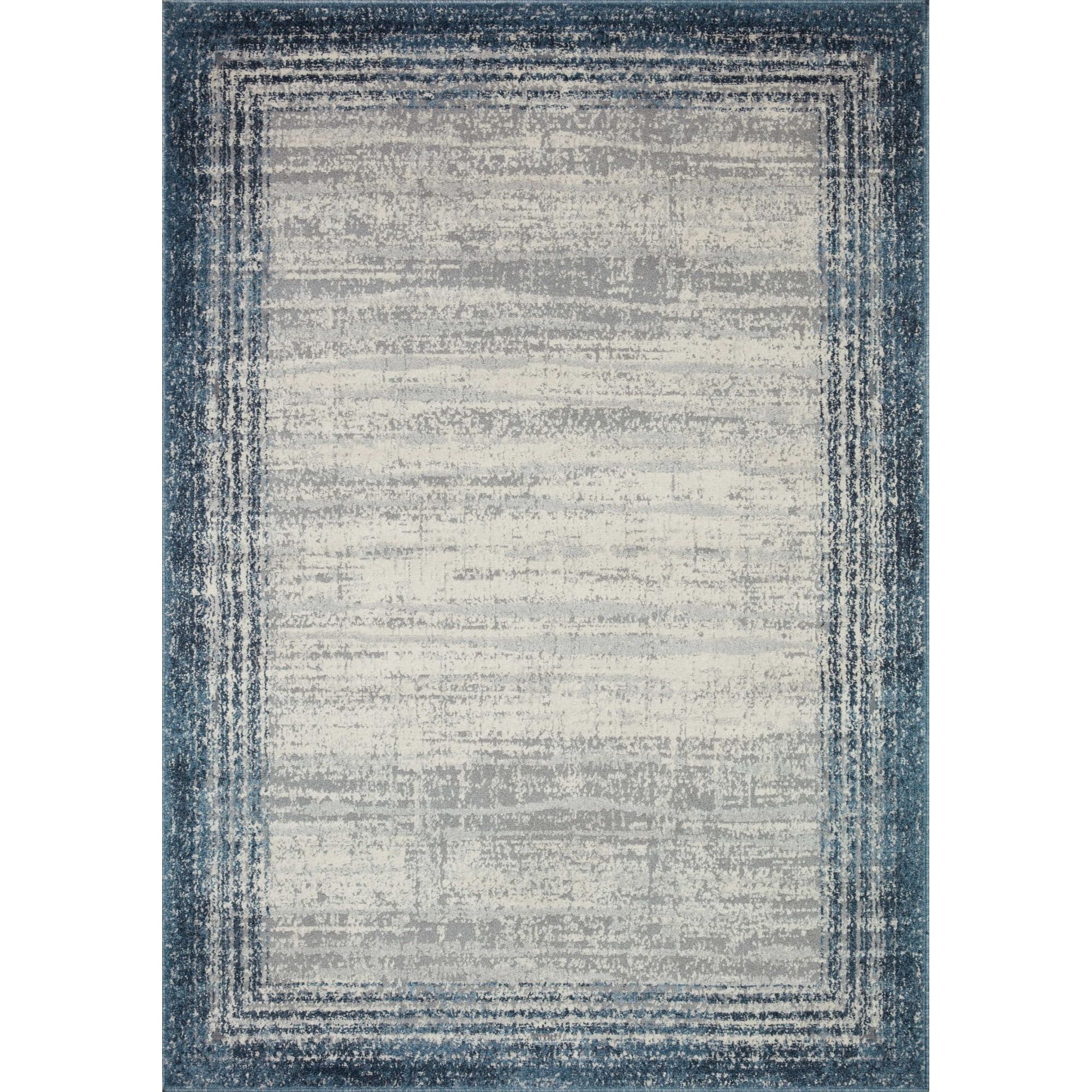 Austen Abstract Pebble & Blue Square Synthetic Rug 18" x 18" Sample