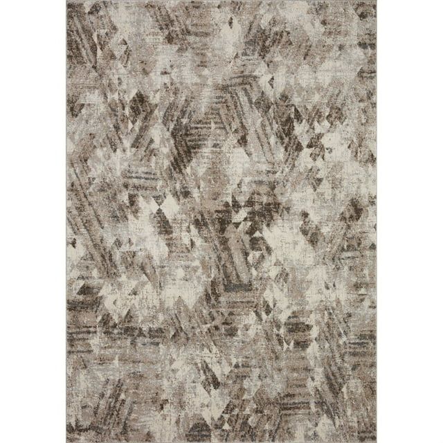 Mocha Natural Abstract 7'-10" x 10'-6" Wool-Synthetic Blend Area Rug