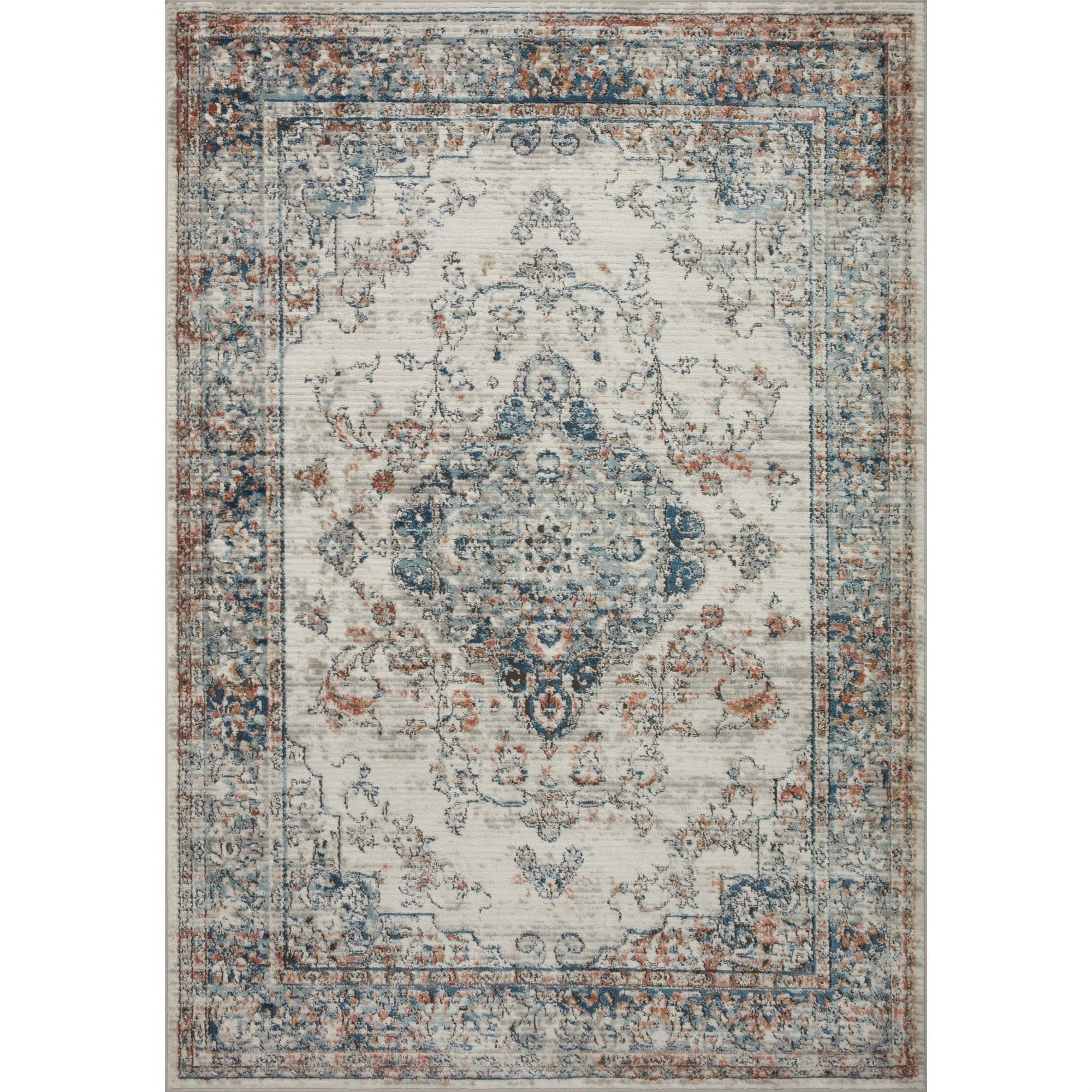 Bianca Ivory and Ocean Synthetic Stain-Resistant Area Rug 9'-9" x 13'-6"
