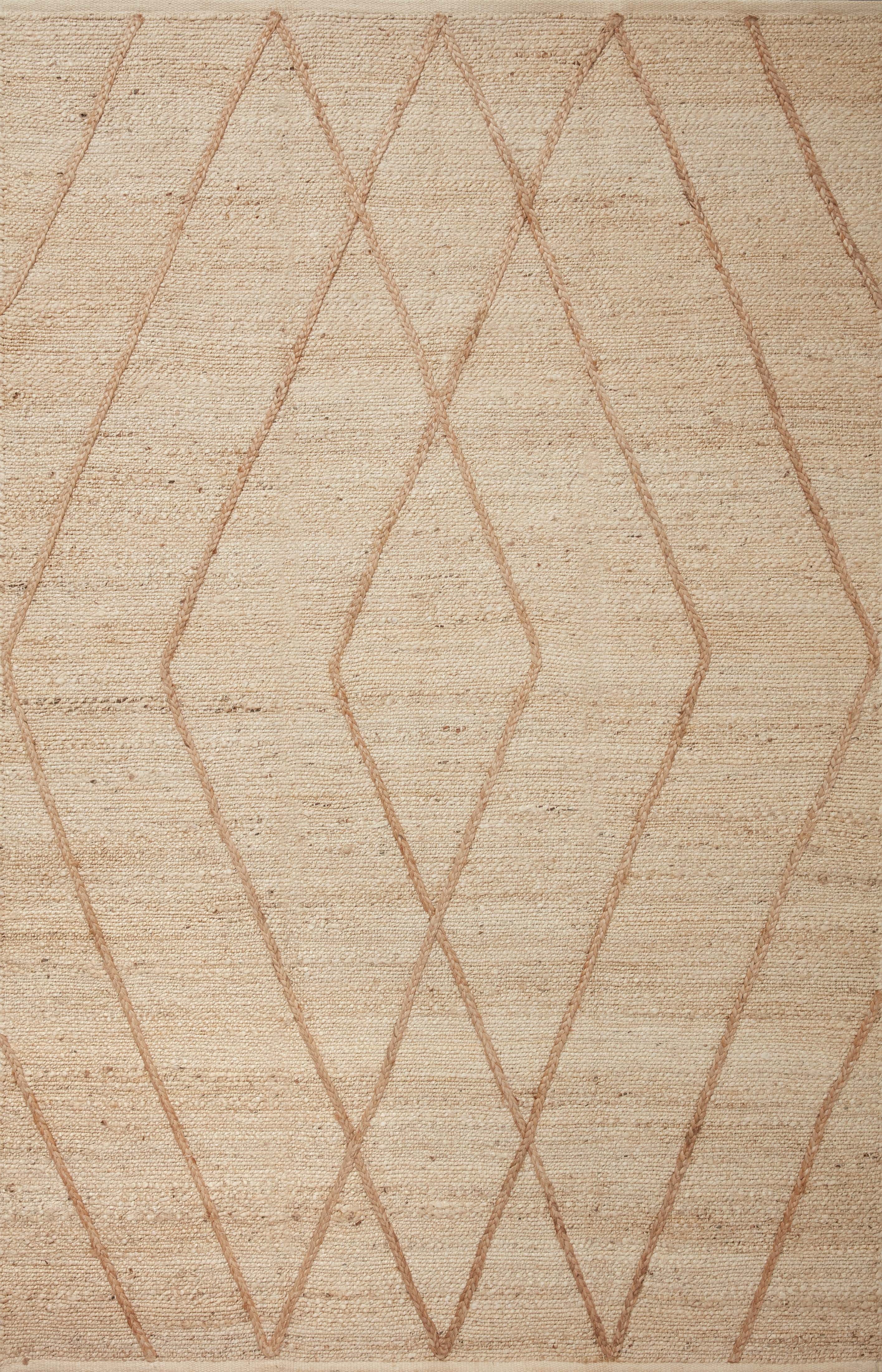 Bodhi Ivory Natural Hand-Woven Jute Geometric Area Rug 3'-6" x 5'-6"