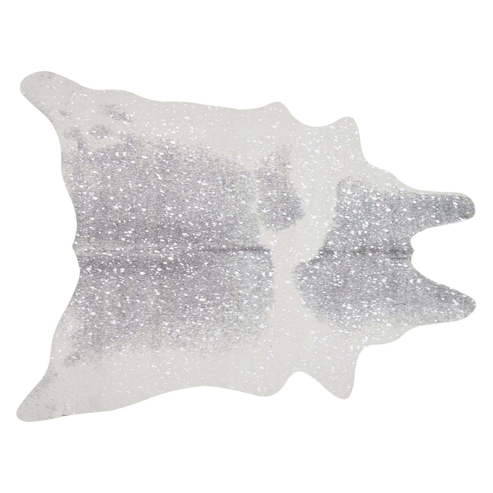 Bryce Gray and Silver Faux Cowhide Area Rug, 3'10" x 5'