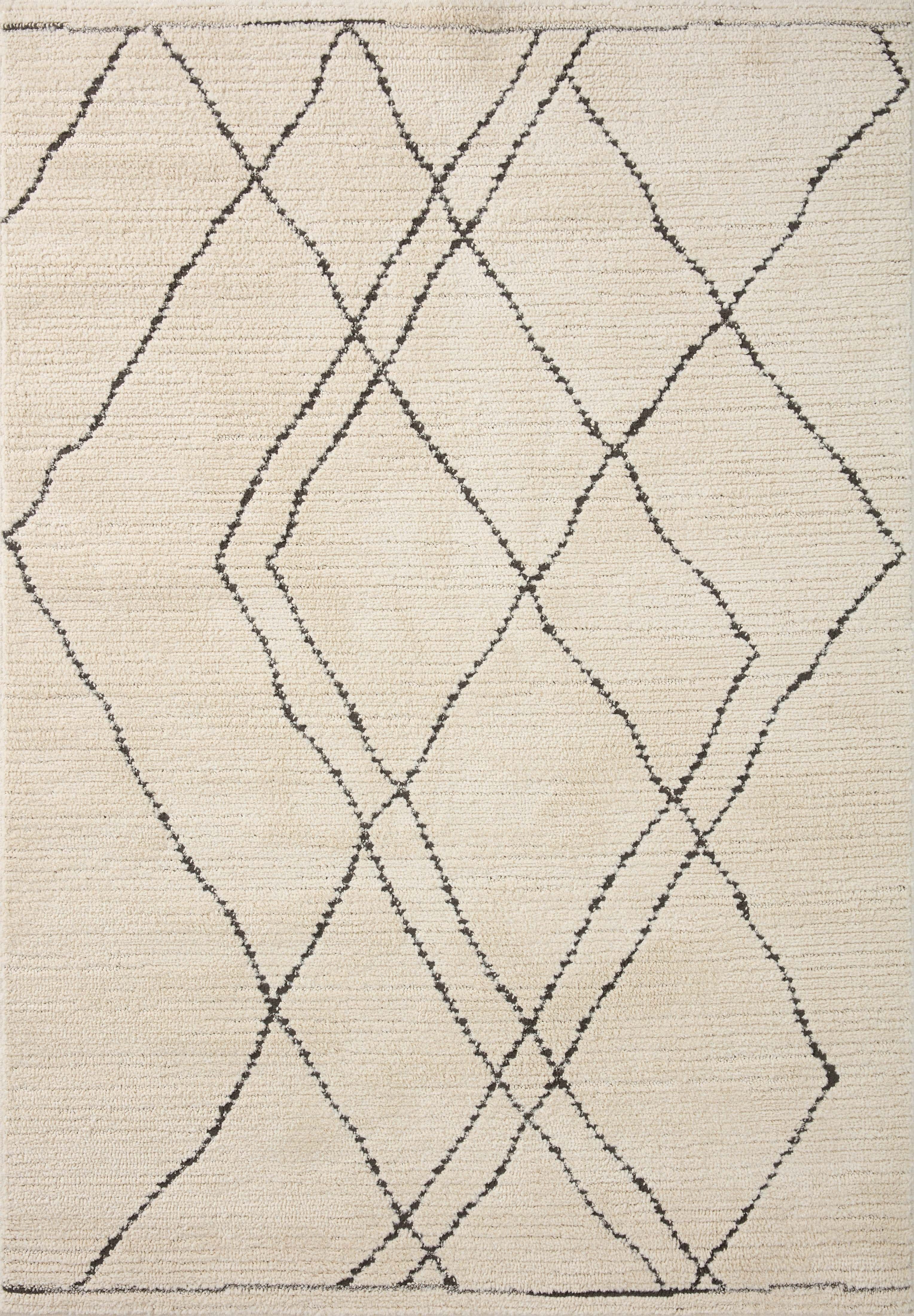 Loloi II Fabian Ivory / Charcoal 5'-3" x 7'-6" Area Rug