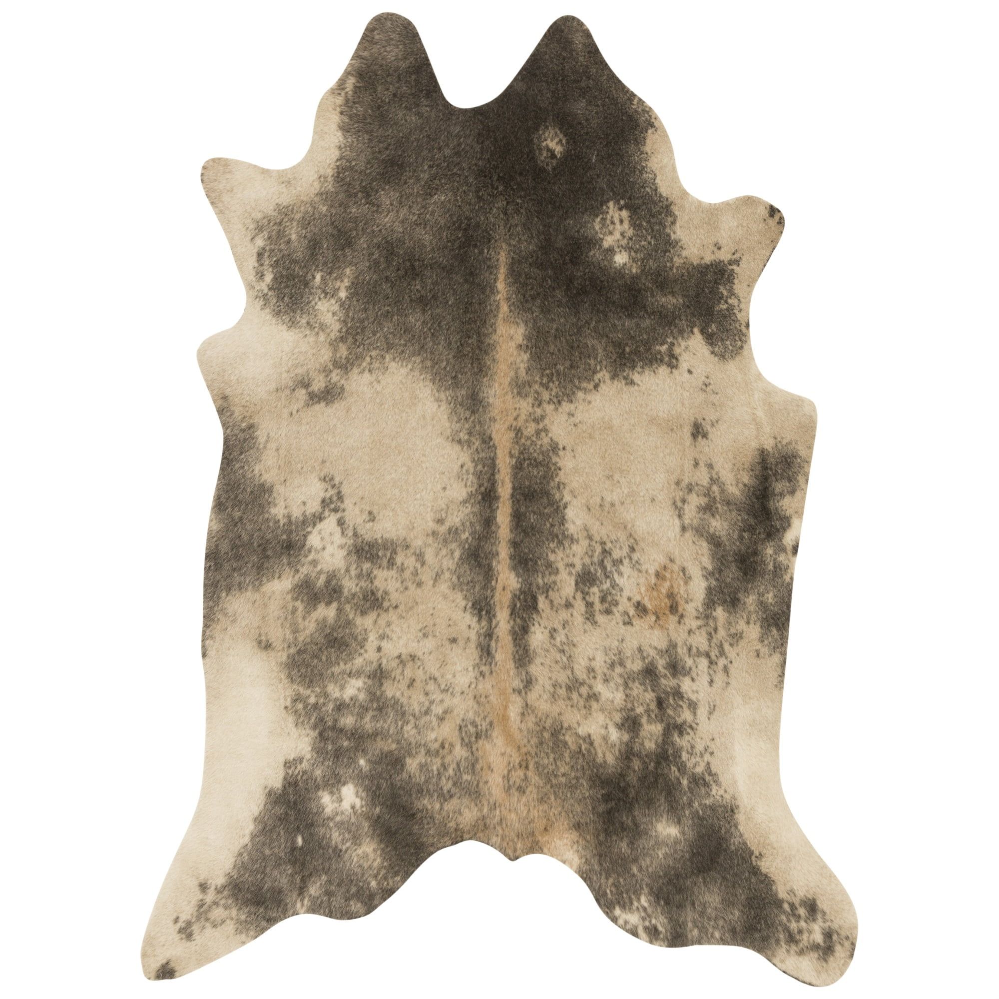 Grand Canyon Beige and Ash Faux Cowhide Area Rug 6'-2" x 8'