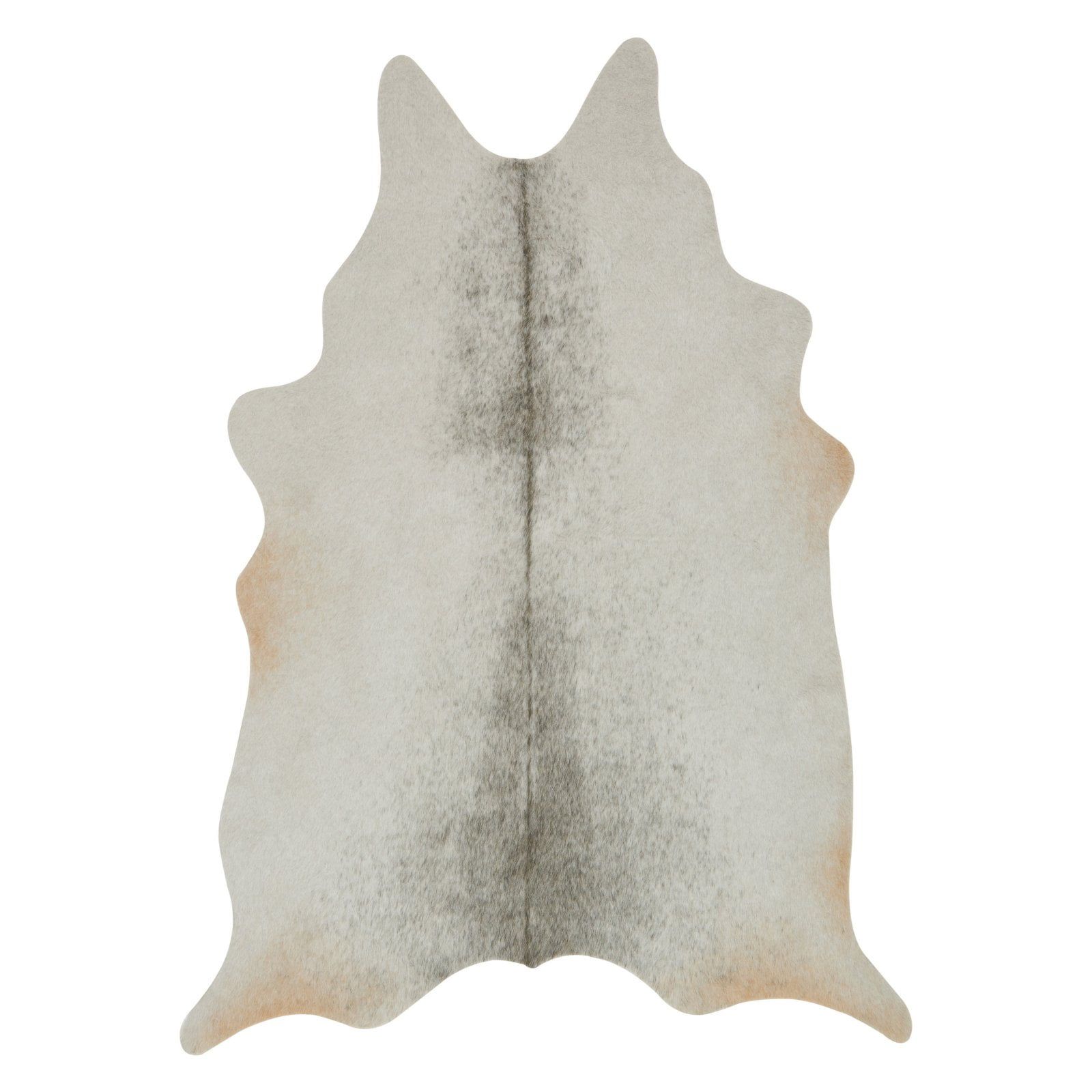 Silver Grey Synthetic Cowhide Fur 37" x 60" Area Rug