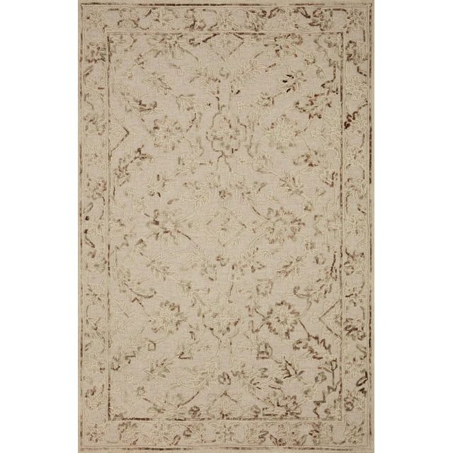 Ivory and Sage Rectangular Wool Area Rug 9'-3" x 13'