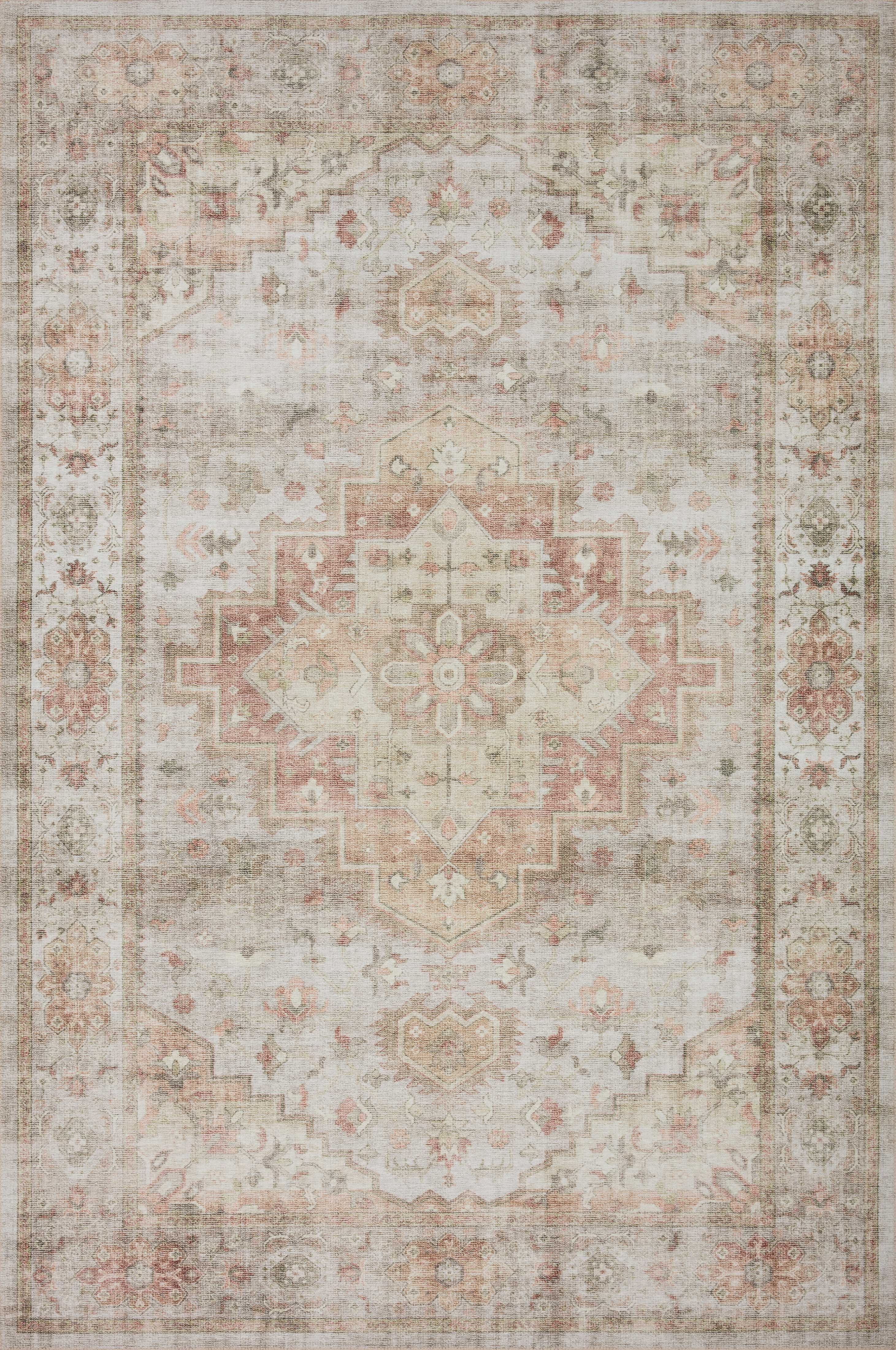 Heidi Sage and Multicolor Medallion Synthetic Area Rug 6' x 9'