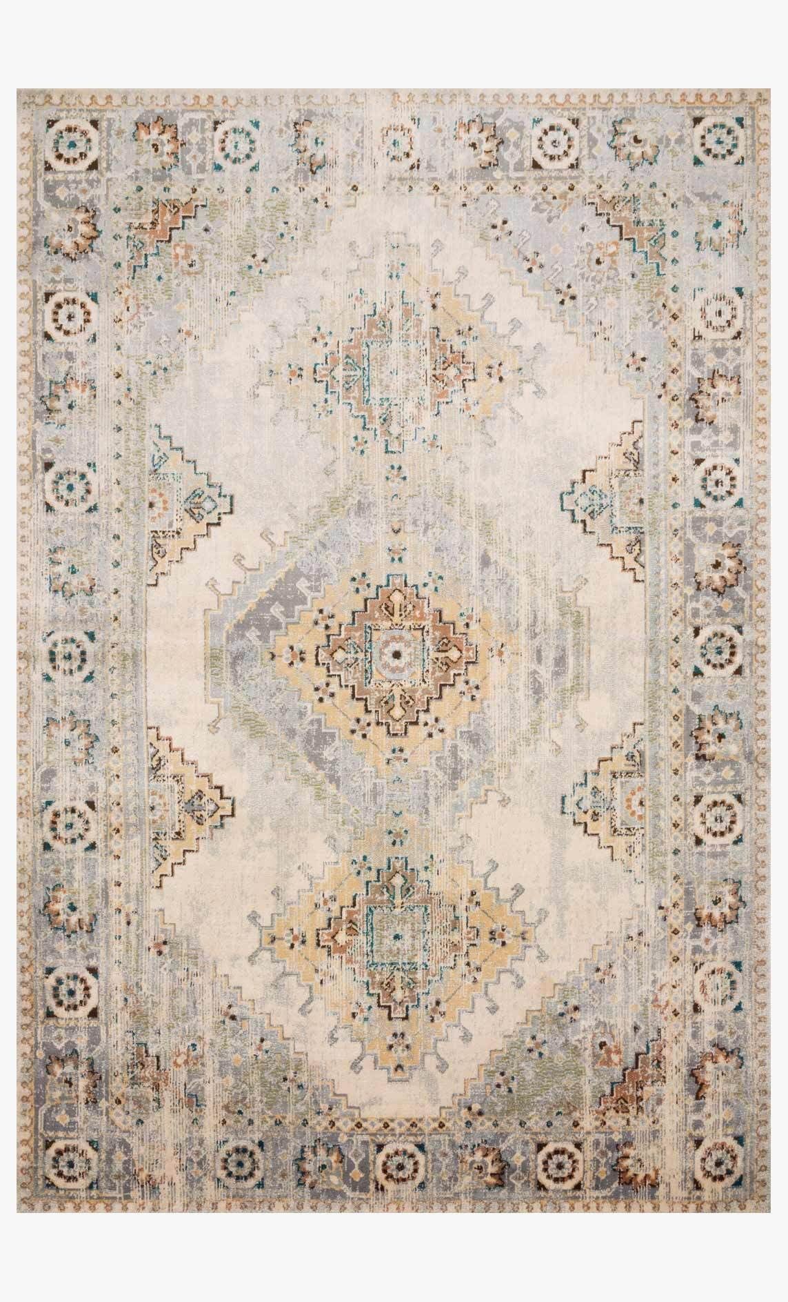 Isadora Oatmeal and Silver 6' x 9' Synthetic Area Rug