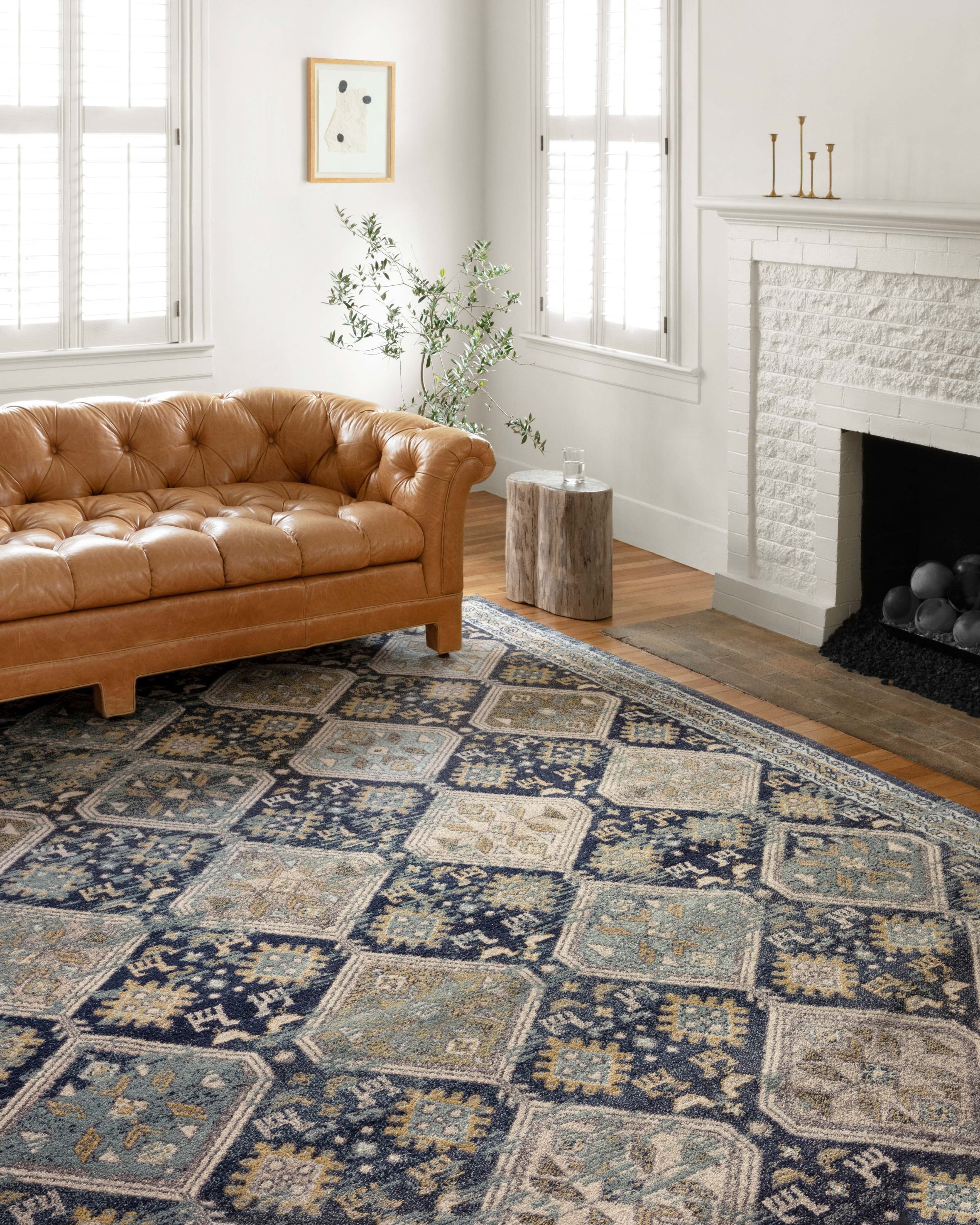Handmade Reversible Blue Synthetic Rectangular Area Rug