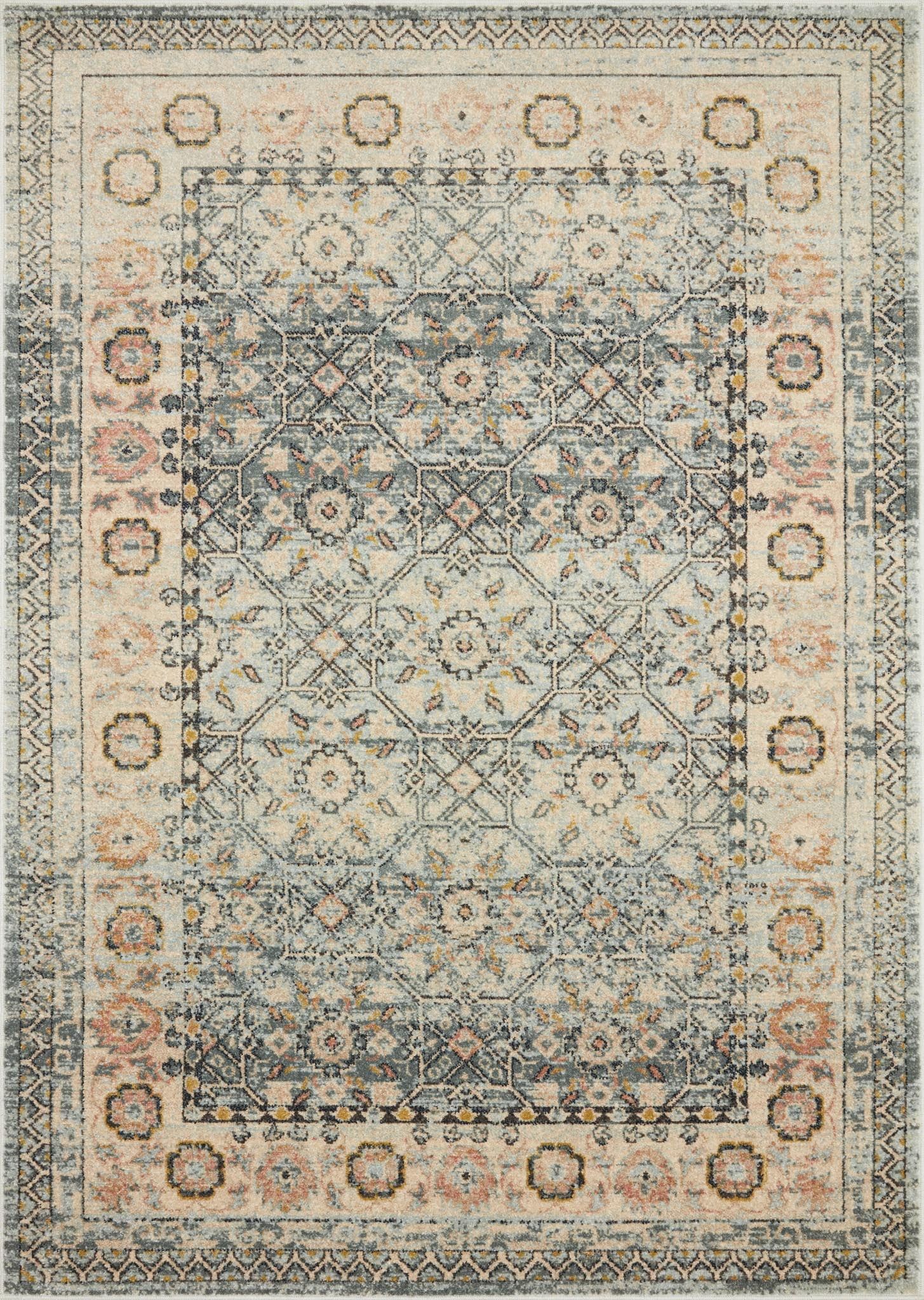 Serene Sky Blue Bohemian-Inspired Large Area Rug