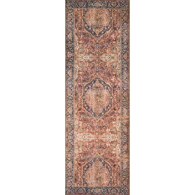 Layla 30" x 90" Red Synthetic Stain-Resistant Runner Rug