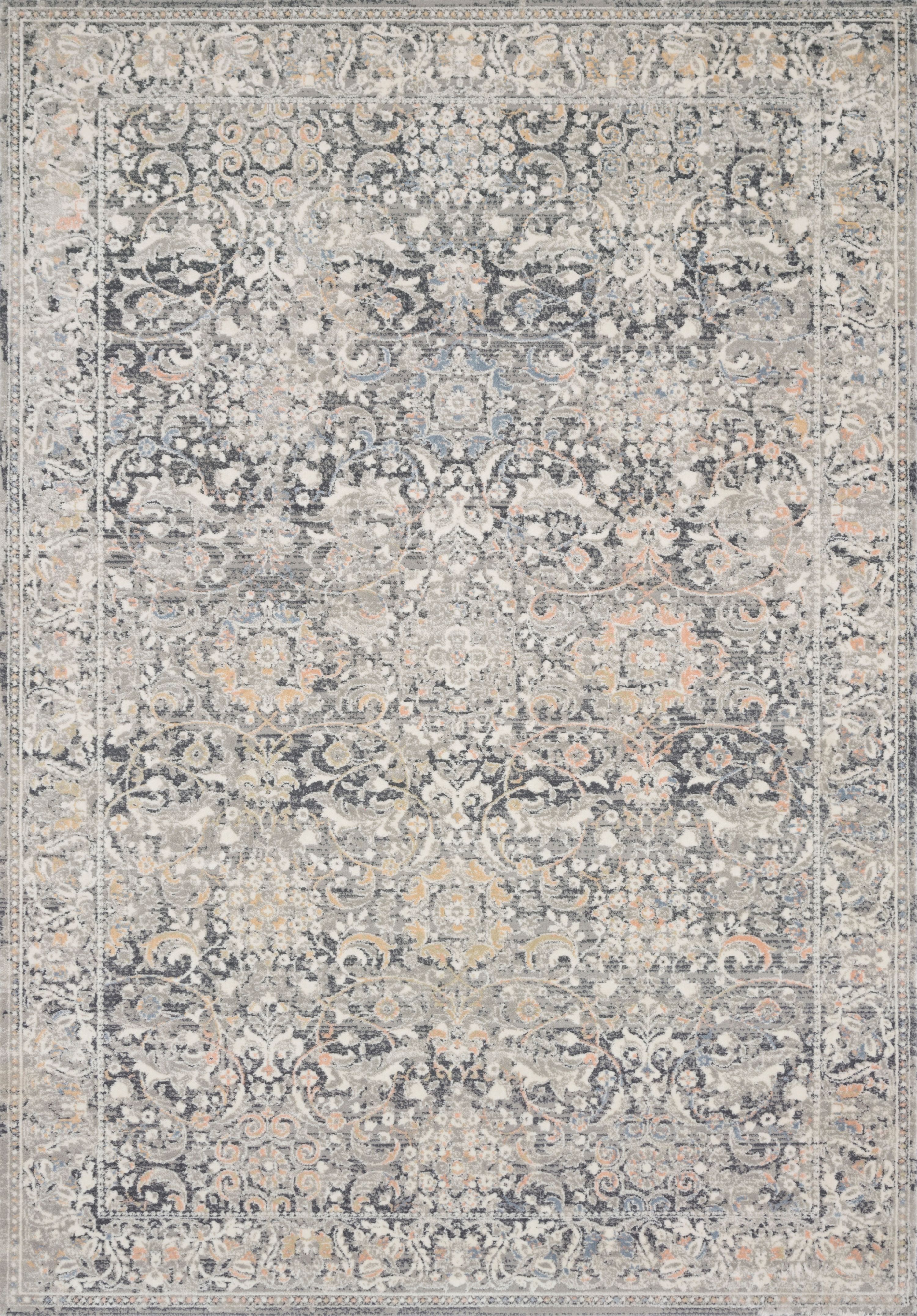 Lucia Gray and Mist Rectangular Stain-Resistant Area Rug